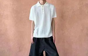 Other White Knit Polo Shirt Size US L / EU 52-54 / 3 - 1 Thumbnail