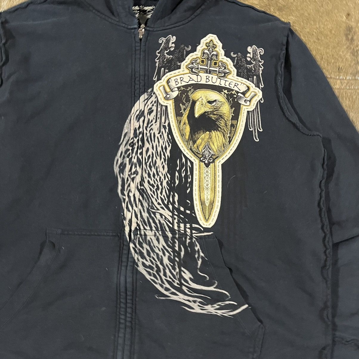 Affliction × Tapout × Vintage Crazy Vintage Y2K Affliction Style Grunge Goth Zip-Up Hoodie Size US XL / EU 56 / 4 - 4 Thumbnail