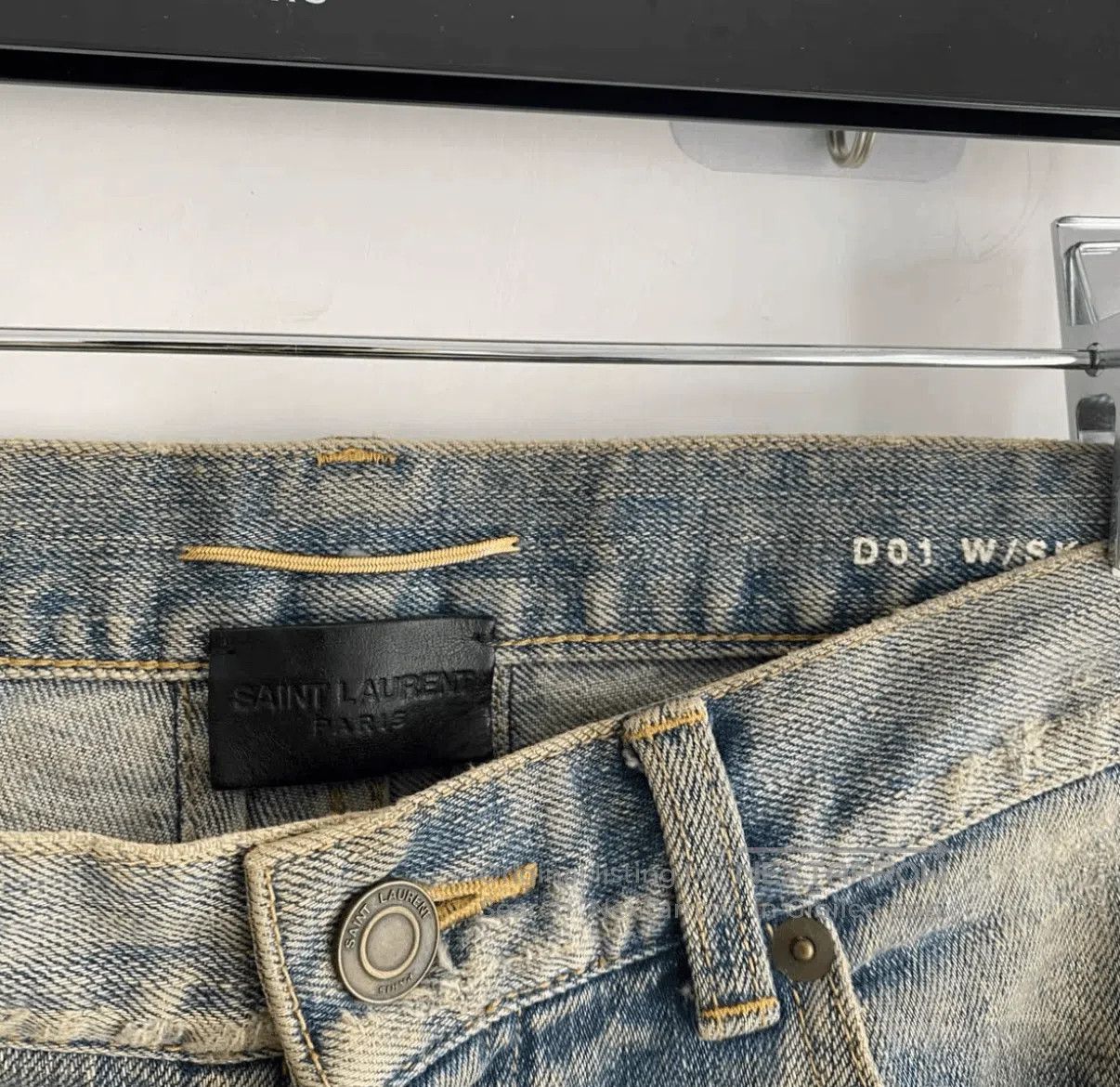 Saint Laurent Paris Saint Laurent Distressed Gray Denim Jeans. Size US 29 - 5 Thumbnail