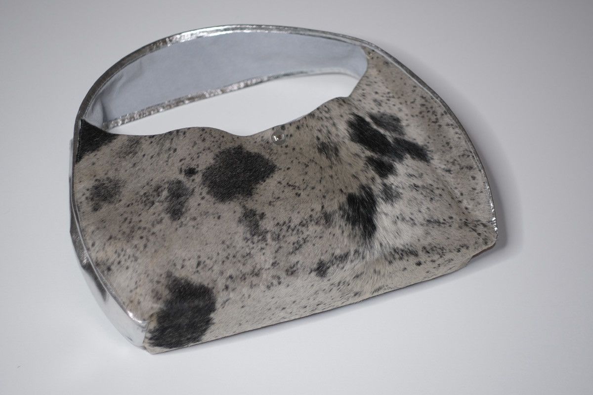 Other Silver line shooper shoulder bag grey cow fur upcycling bag Size ONE SIZE - 6 Thumbnail