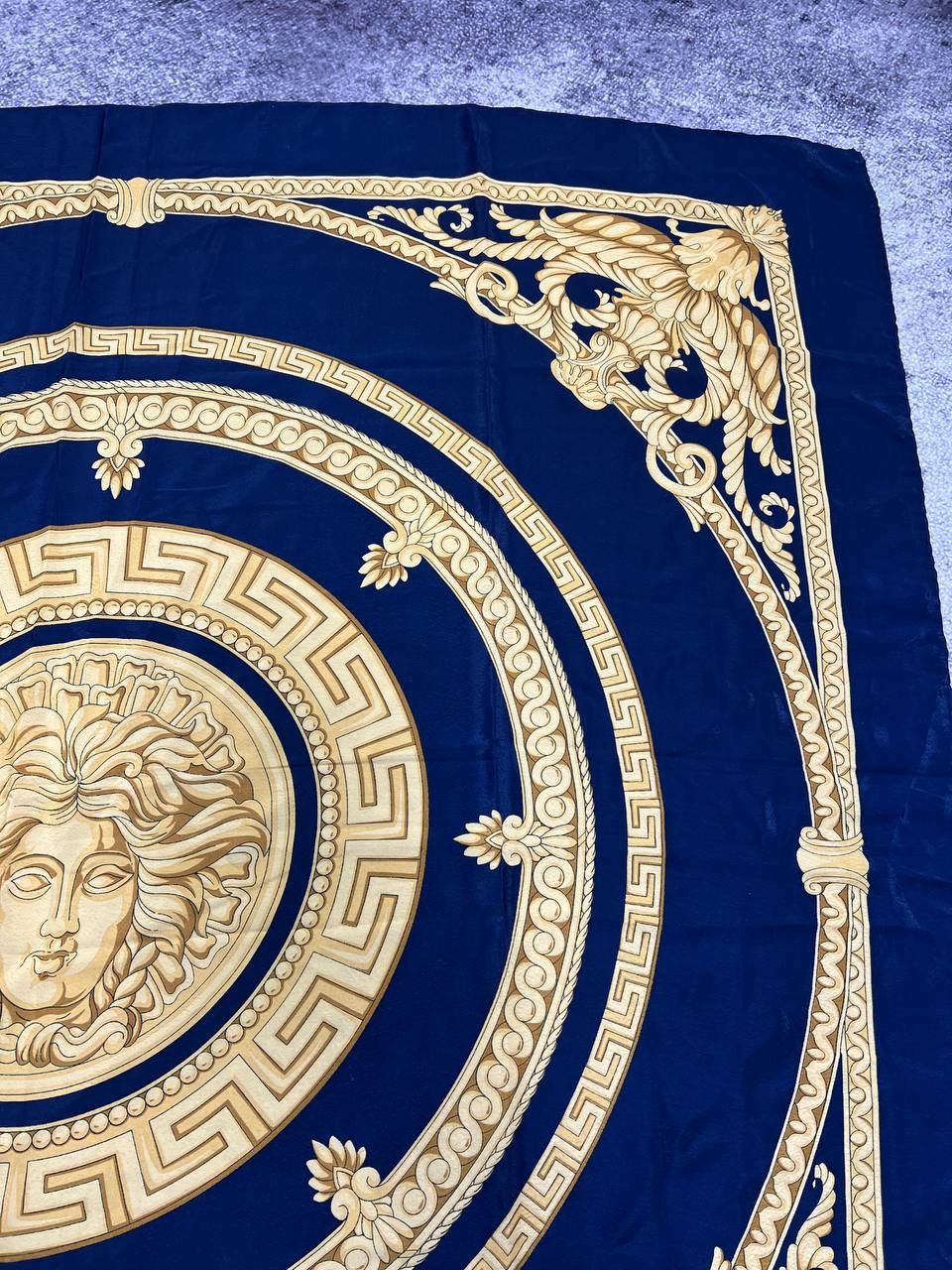 Versace Versace Gold Iconic 100%Silk Scarf Size ONE SIZE - 9 Thumbnail