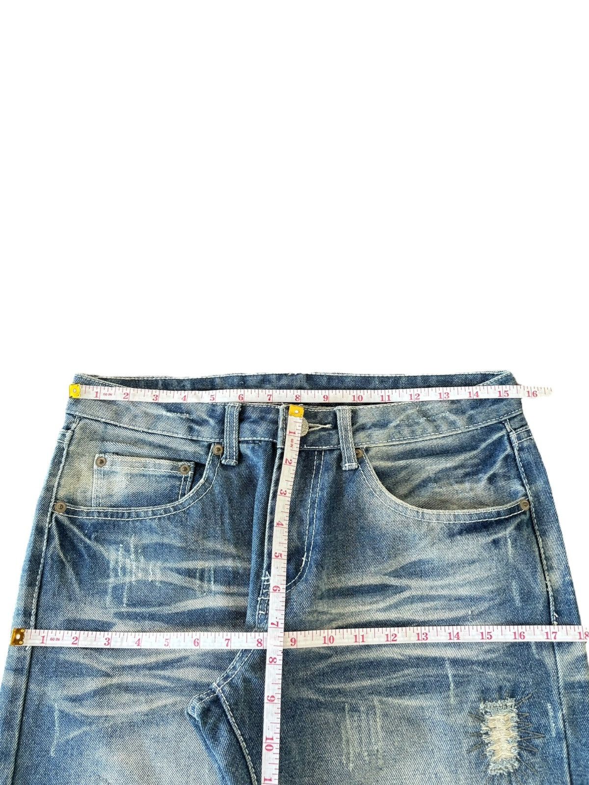 Helmut Lang Vintage Japanese Brand Rusty Stack Wash Distress Loose Jeans Size US 31 - 6 Thumbnail