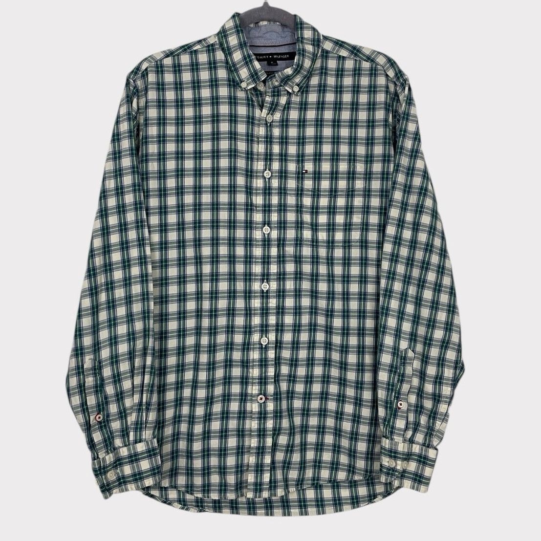 Tommy Hilfiger Tommy Hilfiger Mens Green & Blue Plaid Button Down Shirt Size US M / EU 48-50 / 2 - 1 Thumbnail