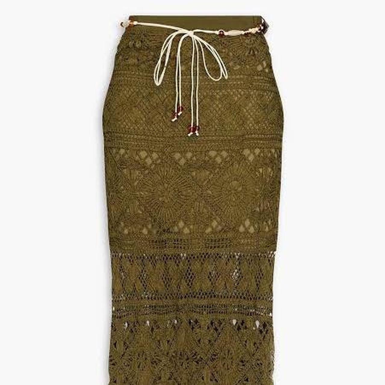 Zimmermann ZIMMERMANN Green crochet fringe midi skirt Size 27" / US 4 / IT 40 - 2 Thumbnail