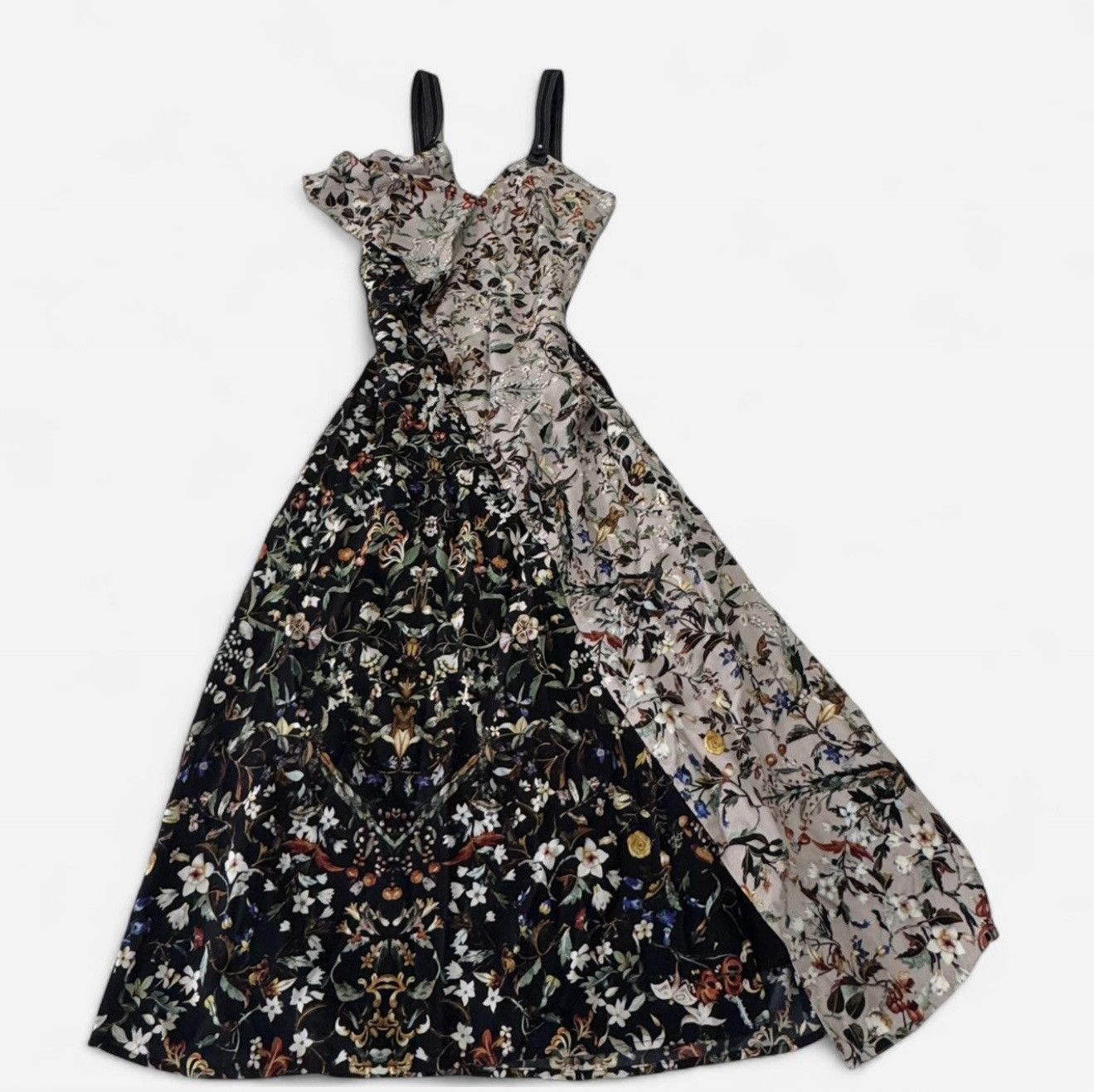 Burberry Burberry Asymmetric Floral Panel Midi Dress - Size 2 (US) Size XS / US 0-2 / IT 36-38 - 4 Thumbnail