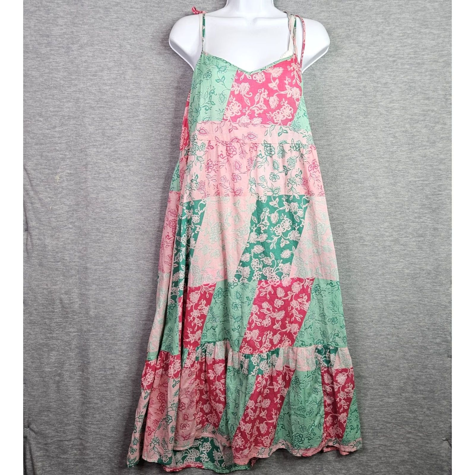 J.Crew J.CREW Women's Patchwork Floral Maxi Dress Spaghetti Strap Cover Up Size S Multicolor Size S / US 4 / IT 40 - 2 Thumbnail