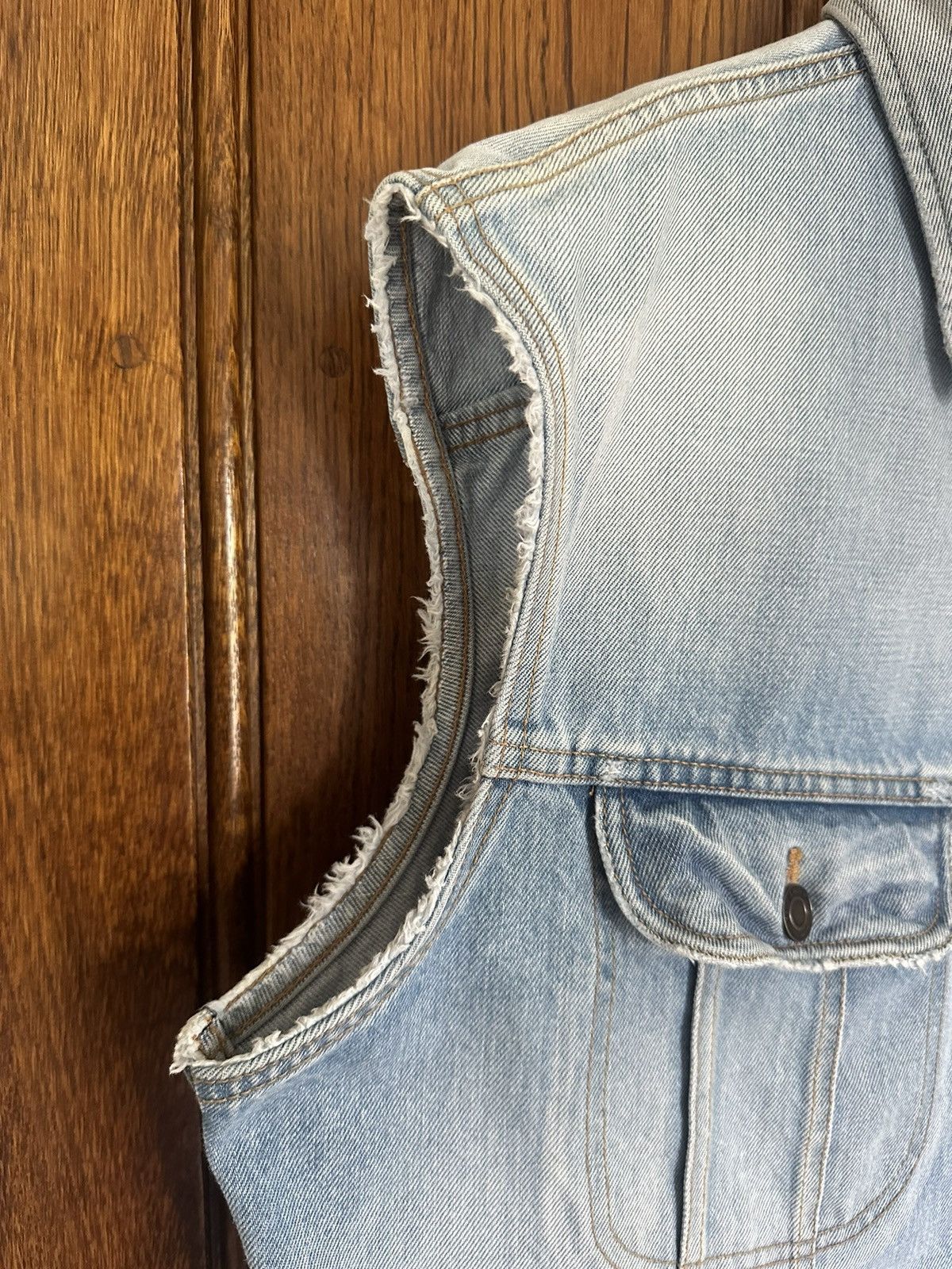 Saint Laurent Paris Ss16 Surf Sound Saint Laurent grail sleeveless denim jacket Size US XL / EU 56 / 4 - 14 Thumbnail