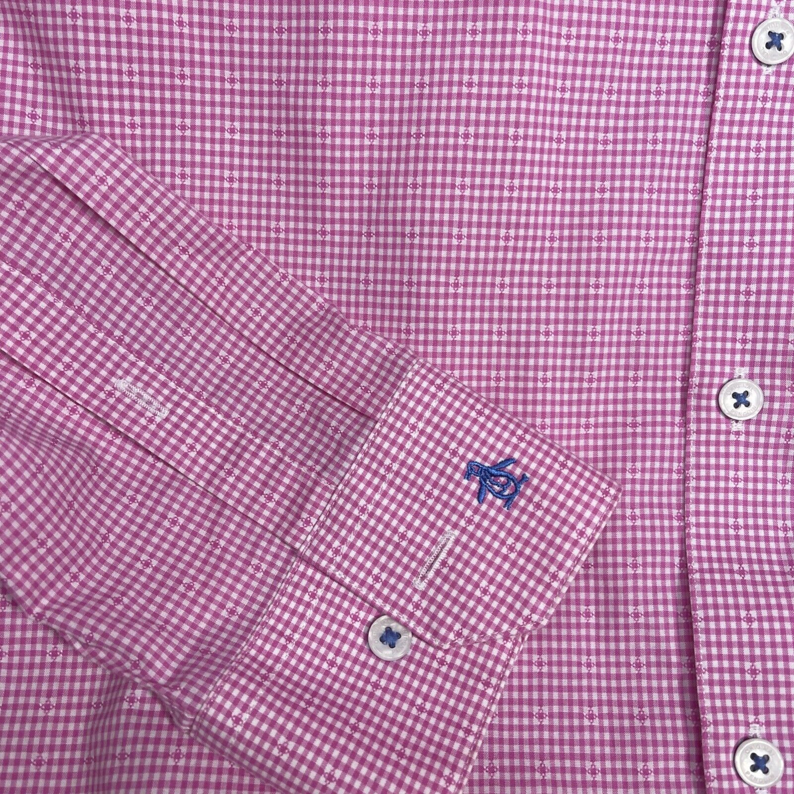 Original Penguin Penguin Slim Fit Men's Blue/Grey Button Down Long Sleeve LG Size US L / EU 52-54 / 3 - 4 Thumbnail