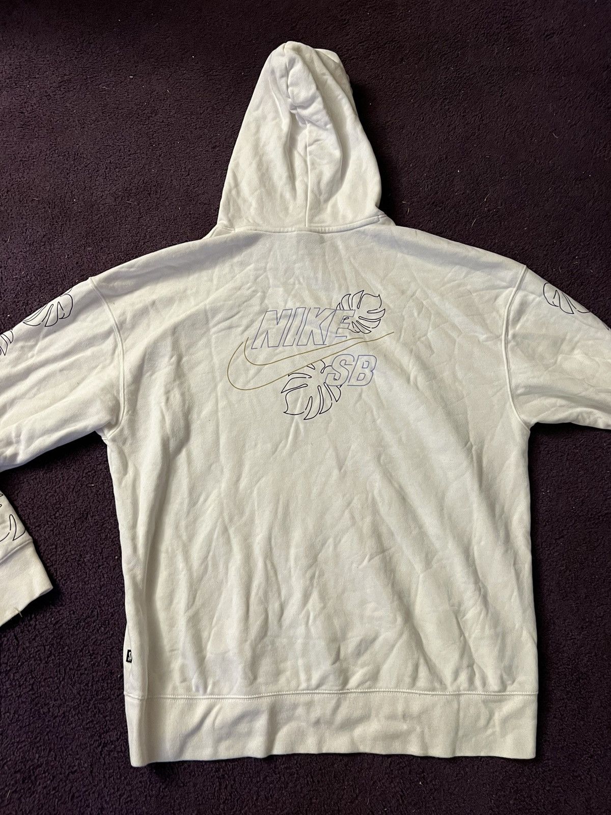Nike × Vintage Nike Sb White Shell Hoodie Size US L / EU 52-54 / 3 - 1 Thumbnail