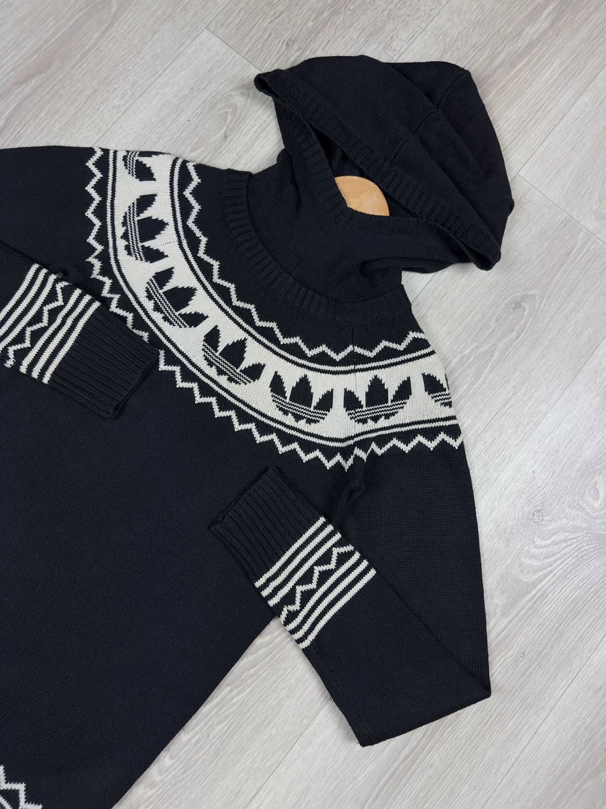 Adidas ADIDAS Jumper Dress Hooded Fairisle Originals Sweater Size XXS / US 00 / IT 34 - 2 Thumbnail