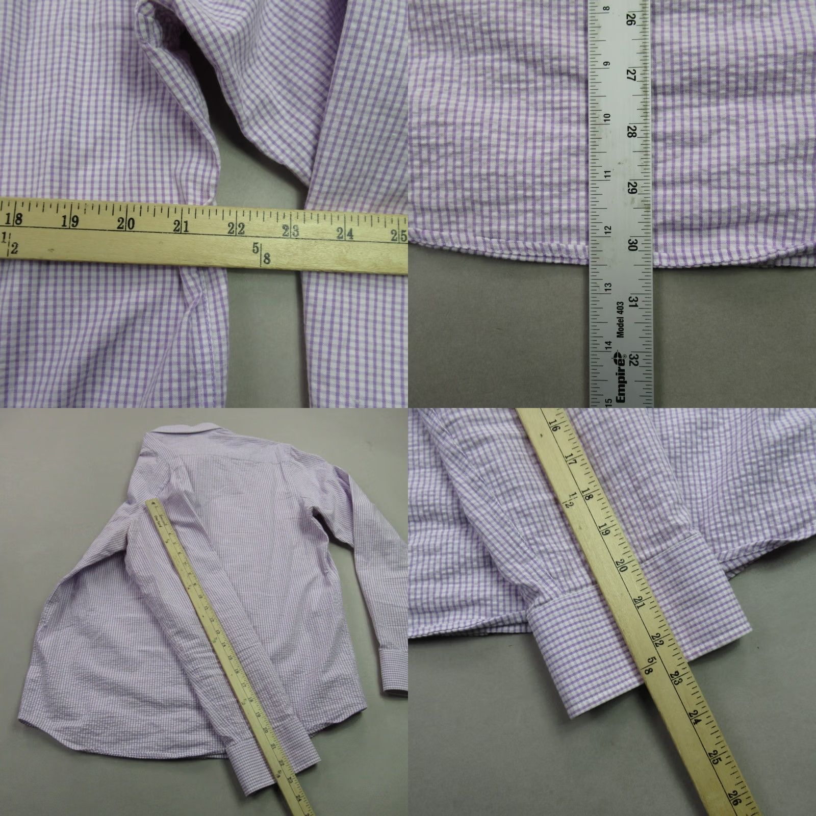 UNTUCKit UNTUCKit Shirt Mens XL Long Sleeve Button Front Casual Purple Checks Slim Fit Size US XL / EU 56 / 4 - 8 Thumbnail