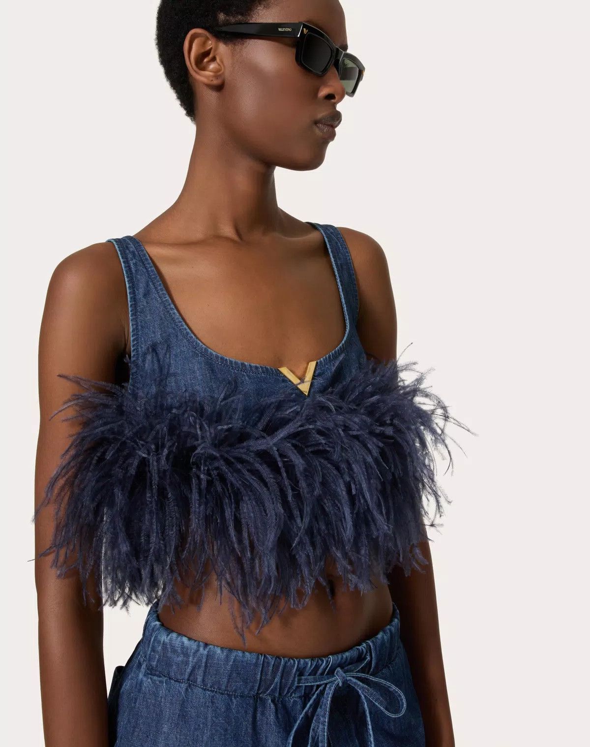 Valentino o1s1wg110426 Chambray Denim Top in Blue Size XS / US 0-2 / IT 36-38 - 5 Thumbnail