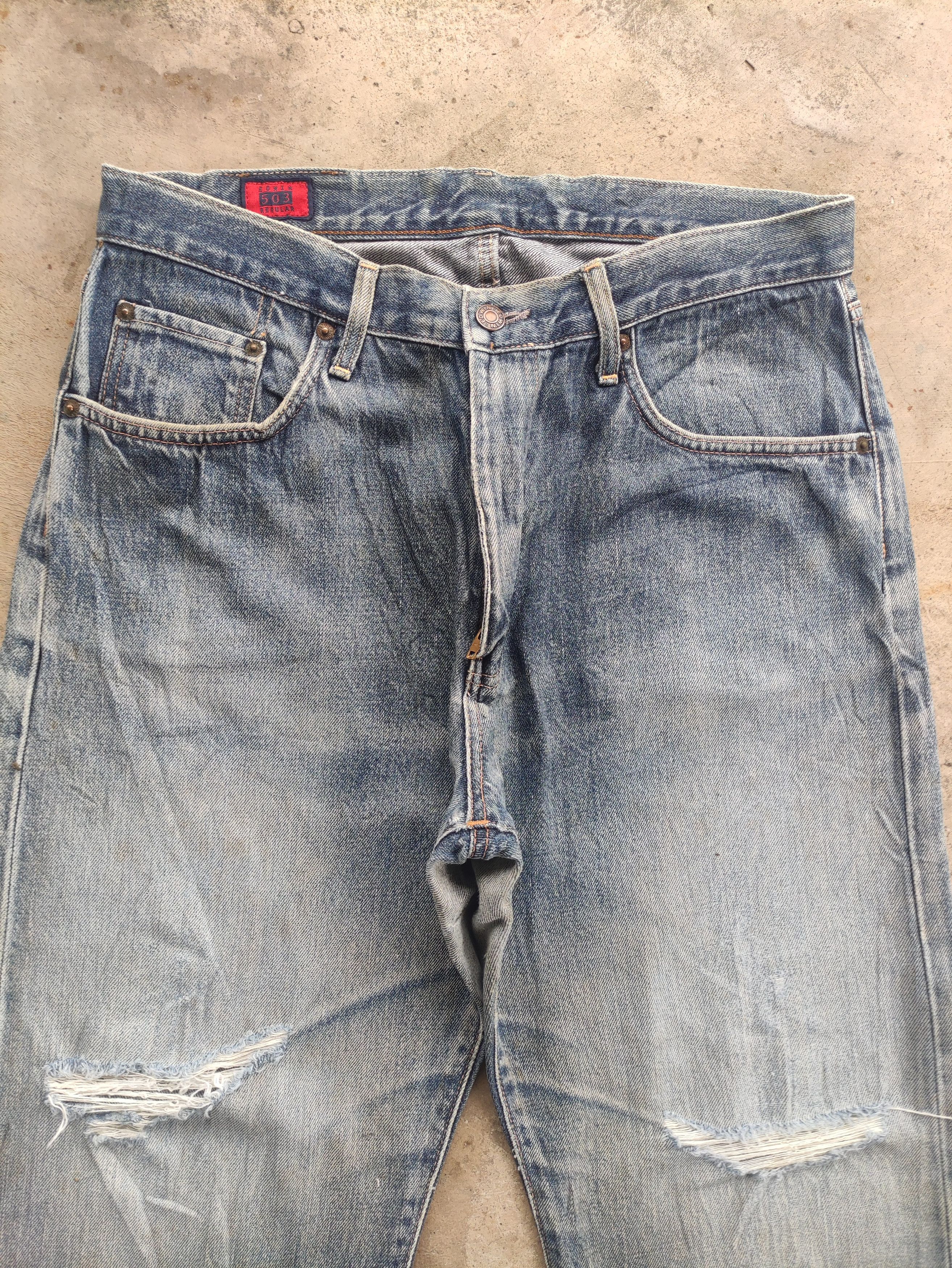 Edwin Vintage Edwin 503z Jean Distressed Faded Denim W33 Size US 33 - 3 Thumbnail