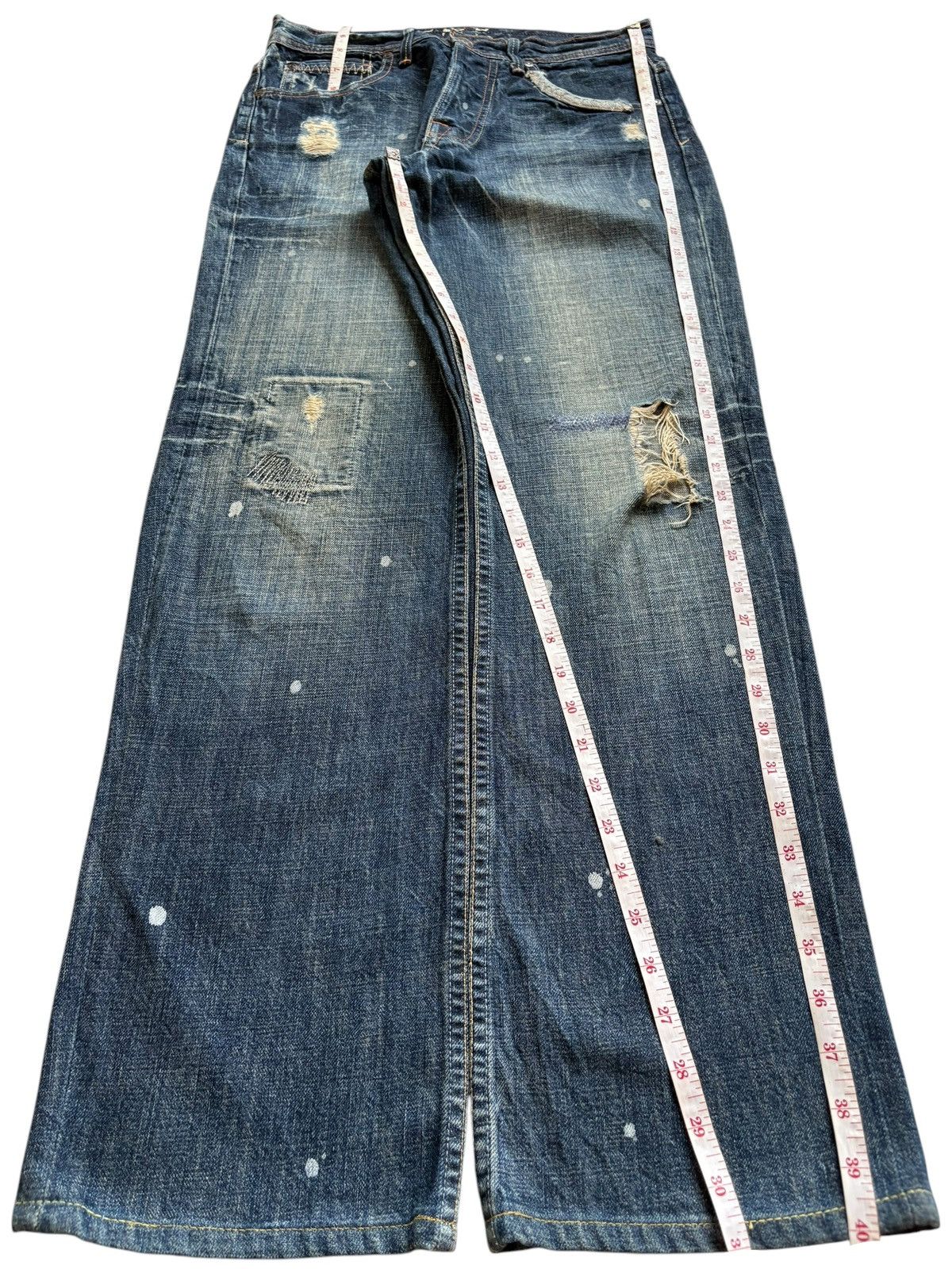 Other Vintage 575 Painted Mud Wash Patch Distress Baggy Jeans Size US 29 - 13 Thumbnail