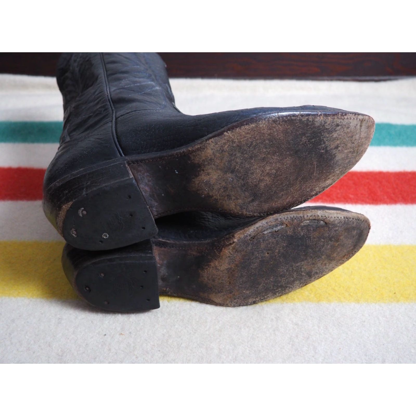 Vintage VINTAGE Nocona Boots Western Cowboy Mens US 10.5 Black Bullhide Leather Sunburst Embroidered Mid-Calf Leather Outsole Casual Vintage Mens US 10.5 Size US 11 / EU 44 - 5 Thumbnail
