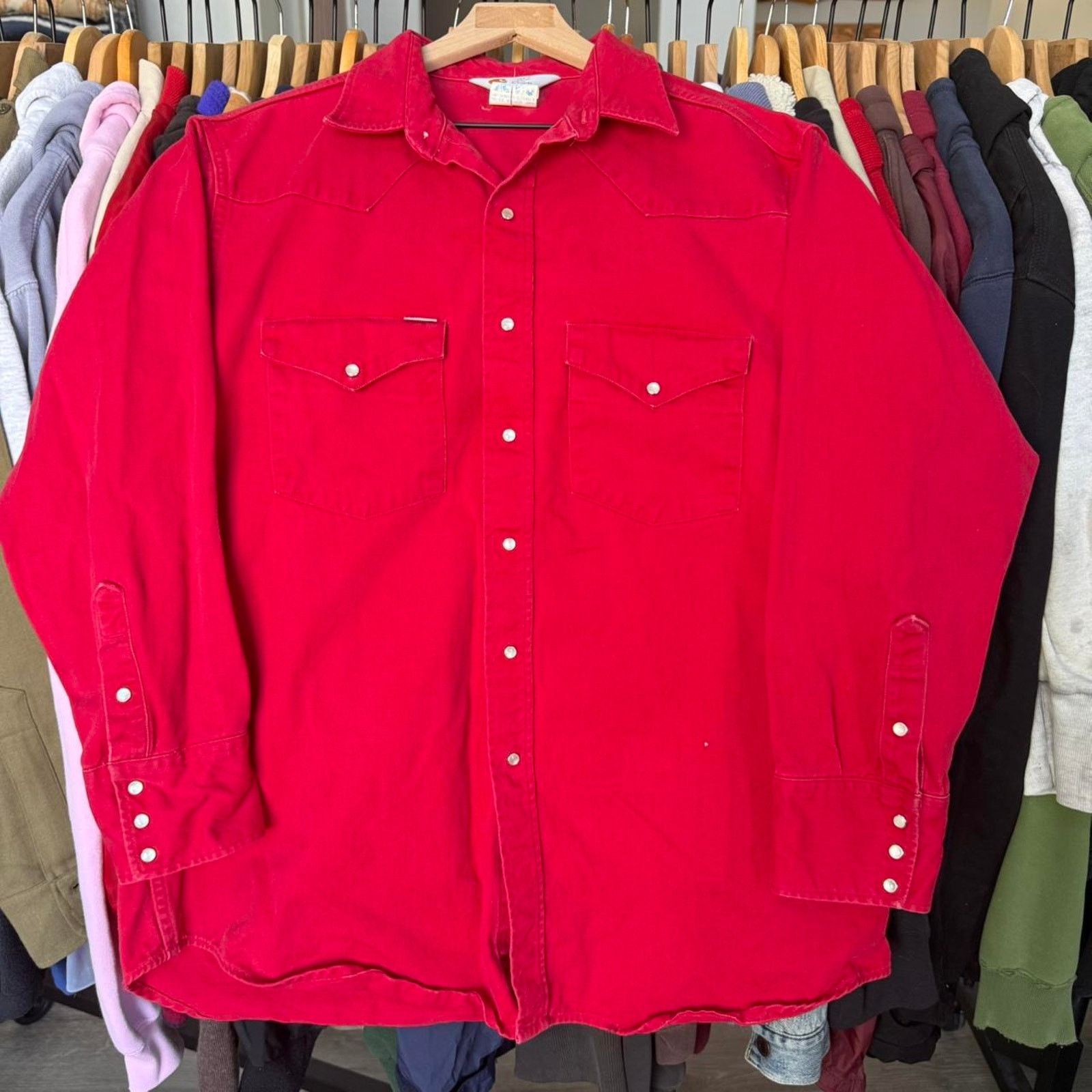 Carhartt Vintage 90s Union Made Carhartt Western Pearl Snap Size US XL / EU 56 / 4 - 2 Thumbnail