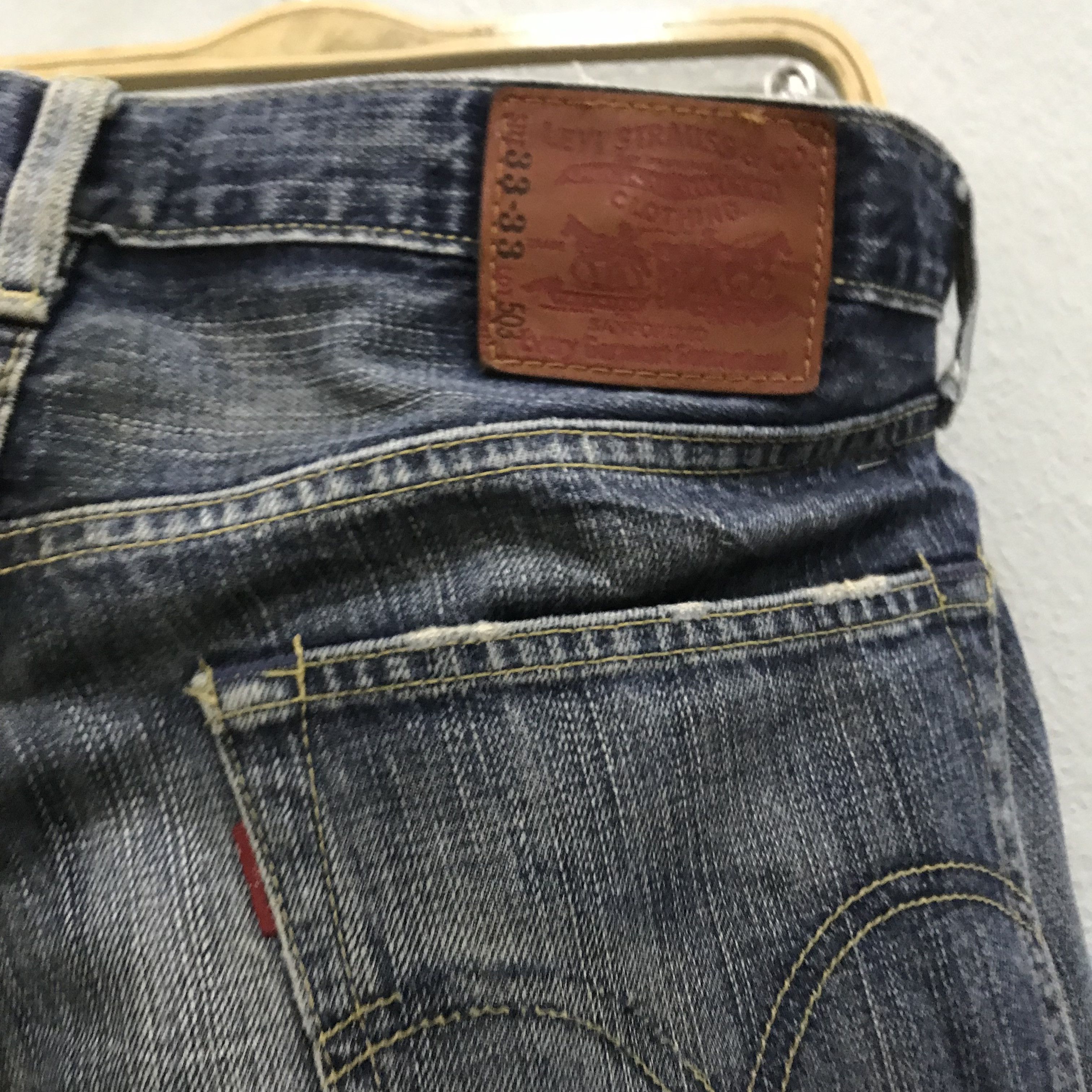 Levi's Vintage Levi's 503 Dark Wash Jeans Distressed Faded Blue Size US 35 - 10 Thumbnail