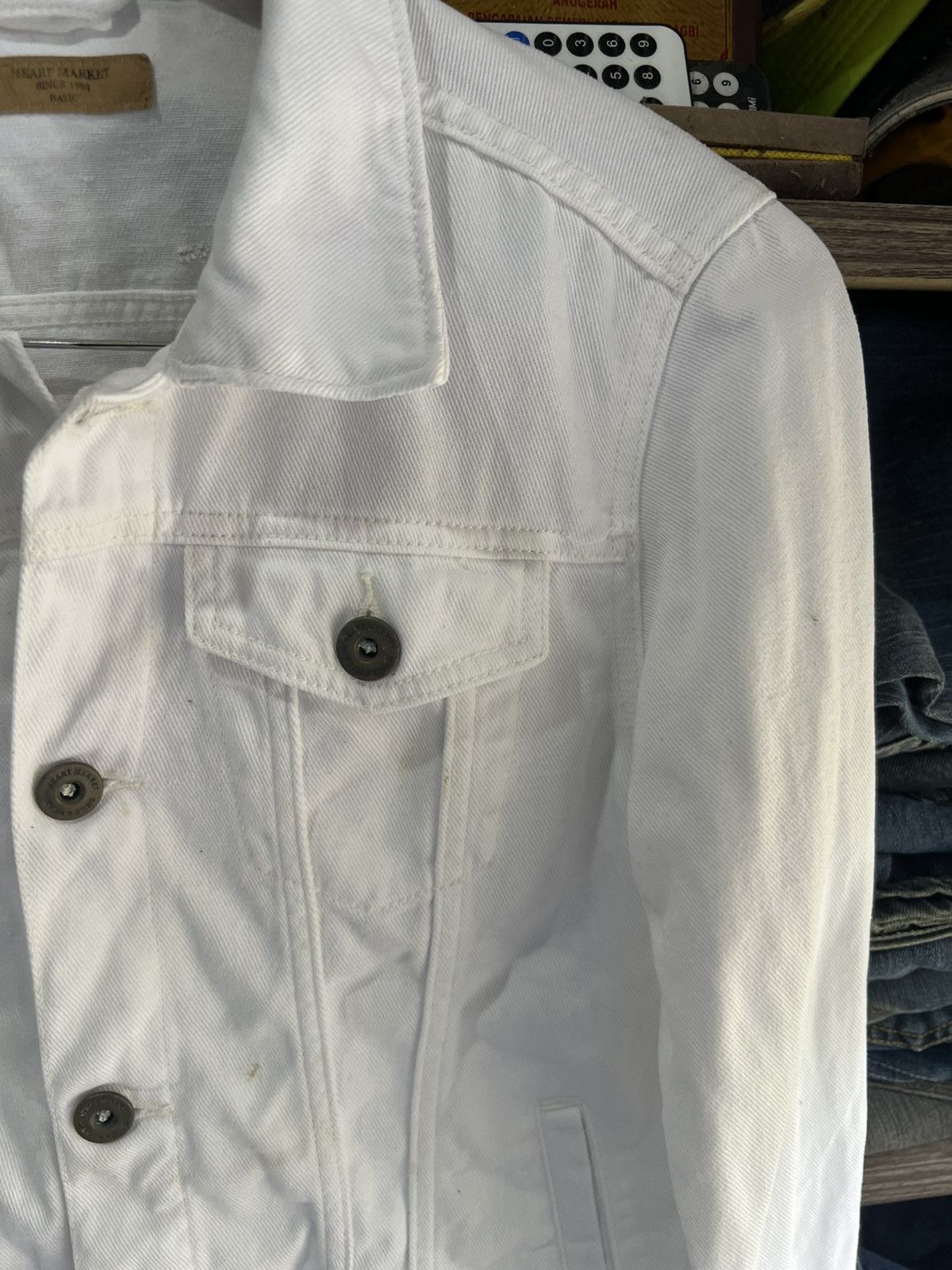 Japanese Brand 🔥White Heart Market Denim Jacket Size S / US 4 / IT 40 - 6 Thumbnail