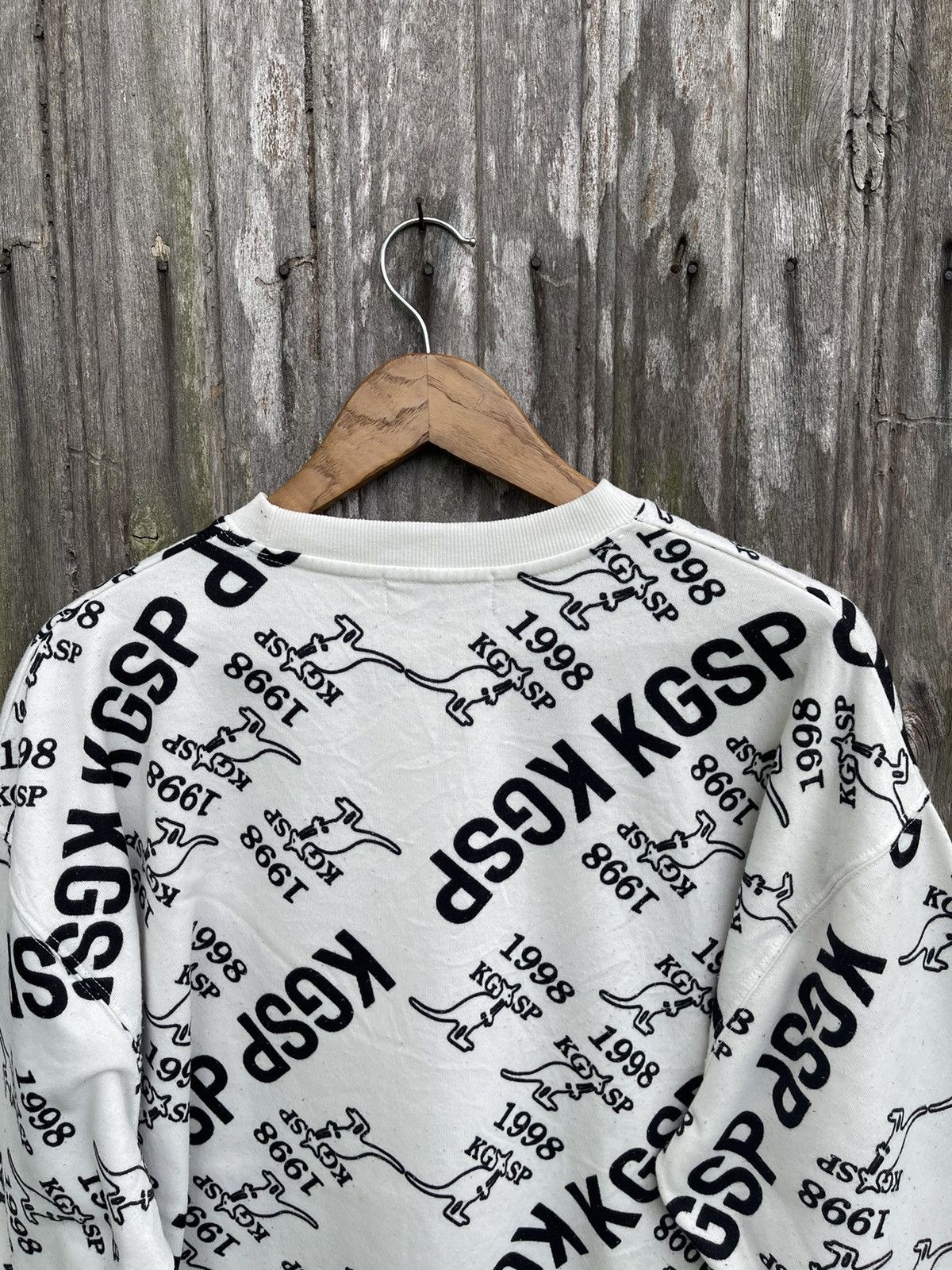 Designer Kangol Sport All-Over Logo Crewneck — White/Black (L) Size US L / EU 52-54 / 3 - 9 Thumbnail