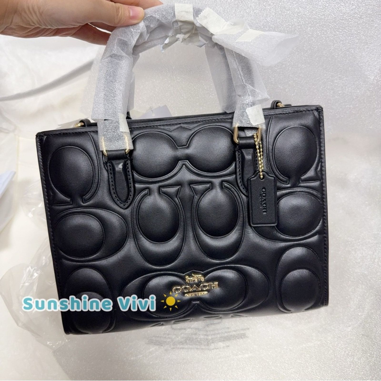 Coach NWT Coach Maggie Small Tote Bag Leather Black CY670 Size ONE SIZE - 8 Thumbnail
