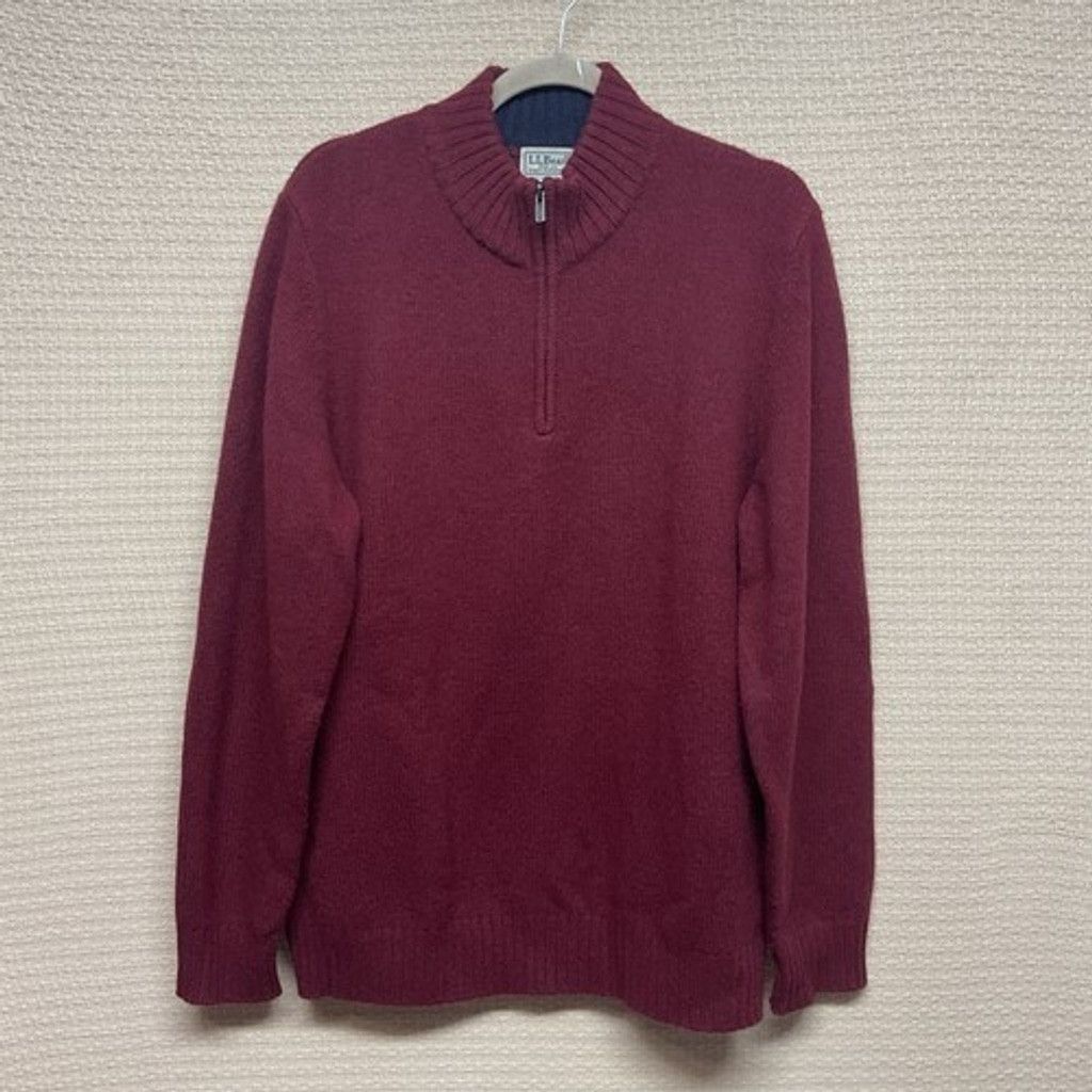 L.L. Bean L.L. Bean Elbow Patches Wool 1/4 Zip Sweater Men L Reg. Size US L / EU 52-54 / 3 - 7 Thumbnail