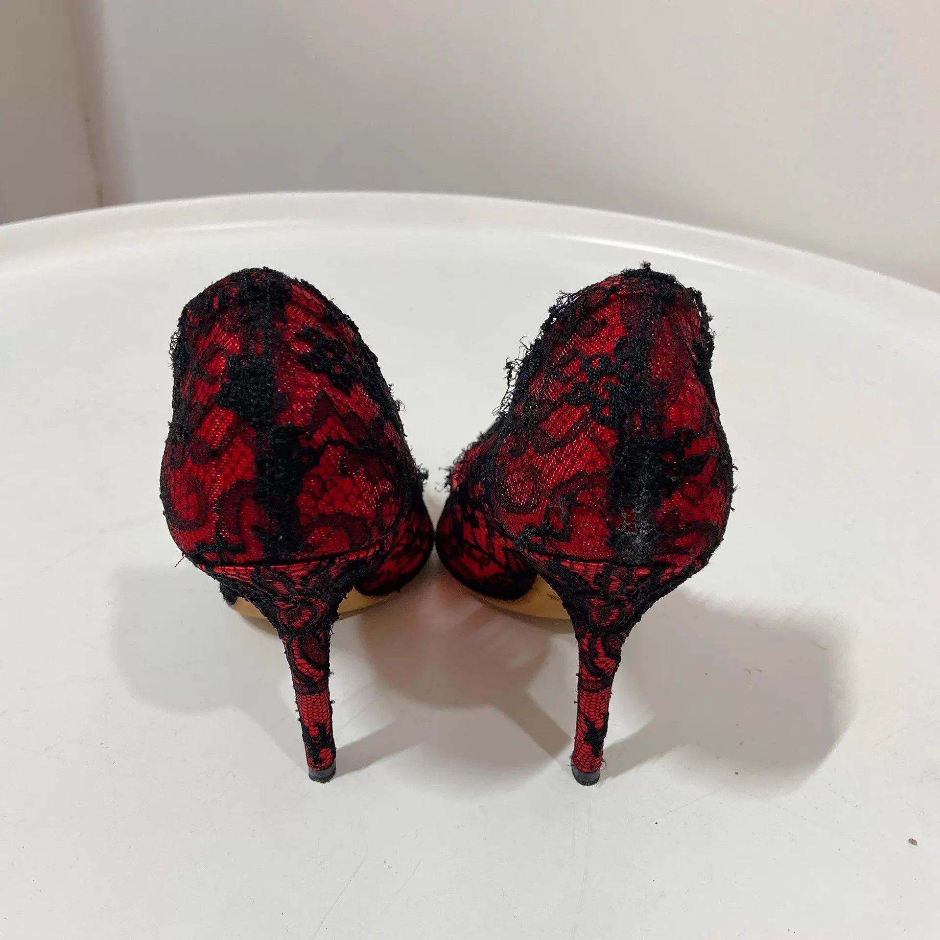 Dolce & Gabbana Dolce&Gabbana red lace high heels size 37 Size US 6.5 / IT 36.5 - 4 Thumbnail