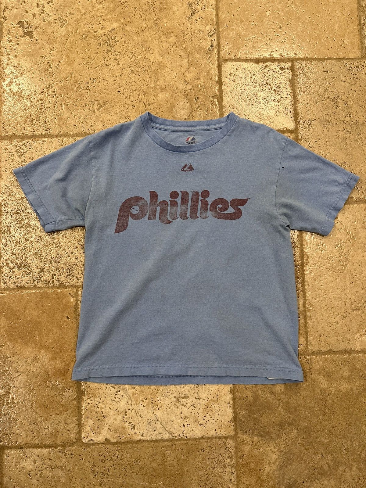 Majestic × Vintage Vintage Majestic Philadelphia Phillies MLB Blue Kids Tee Size US XXS / EU 40 - 4 Thumbnail