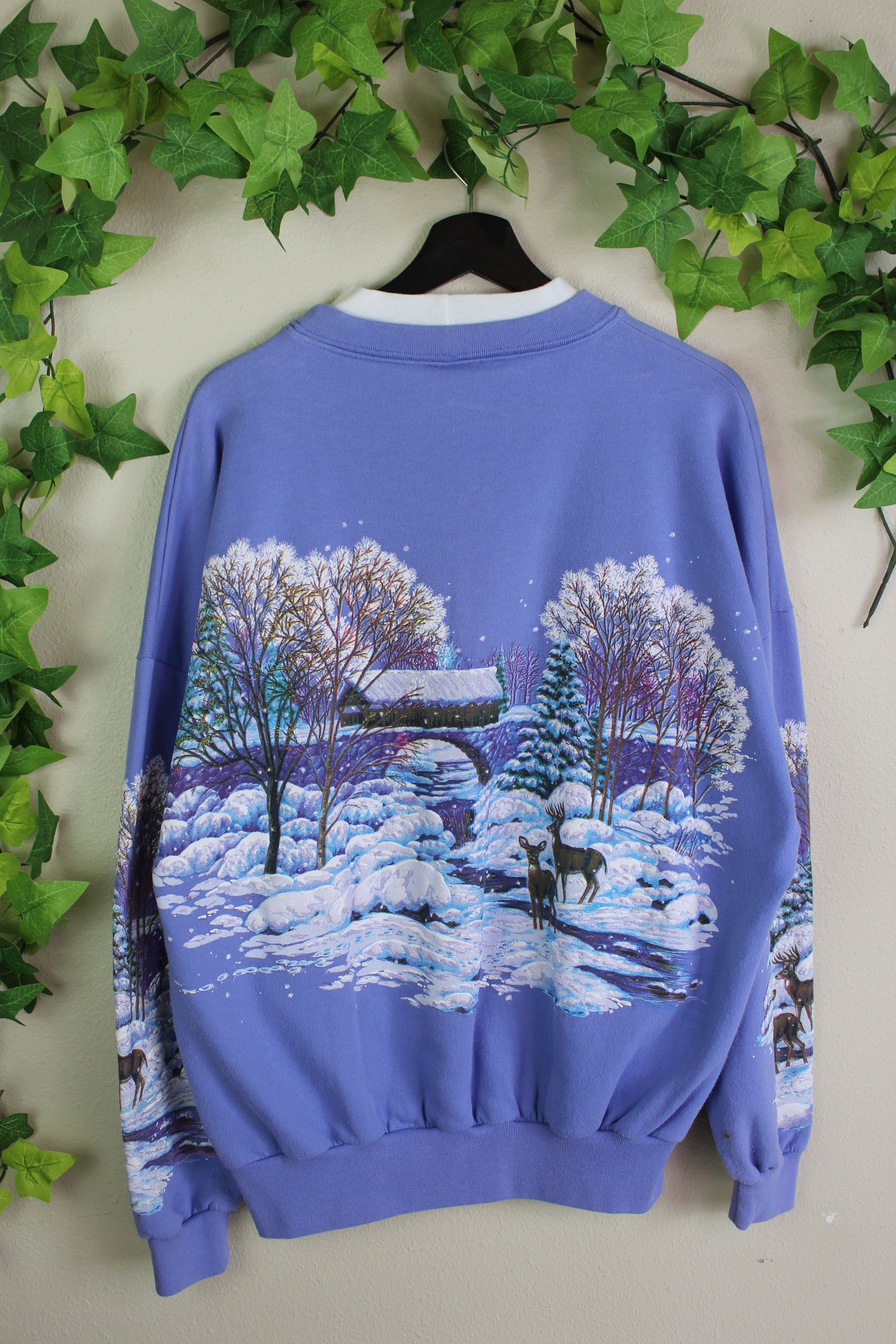 Habitat × Vintage VINTAGE ALL OVER PRINT WINTER THEMED SWEATSHIRT Size US L / EU 52-54 / 3 - 2 Thumbnail