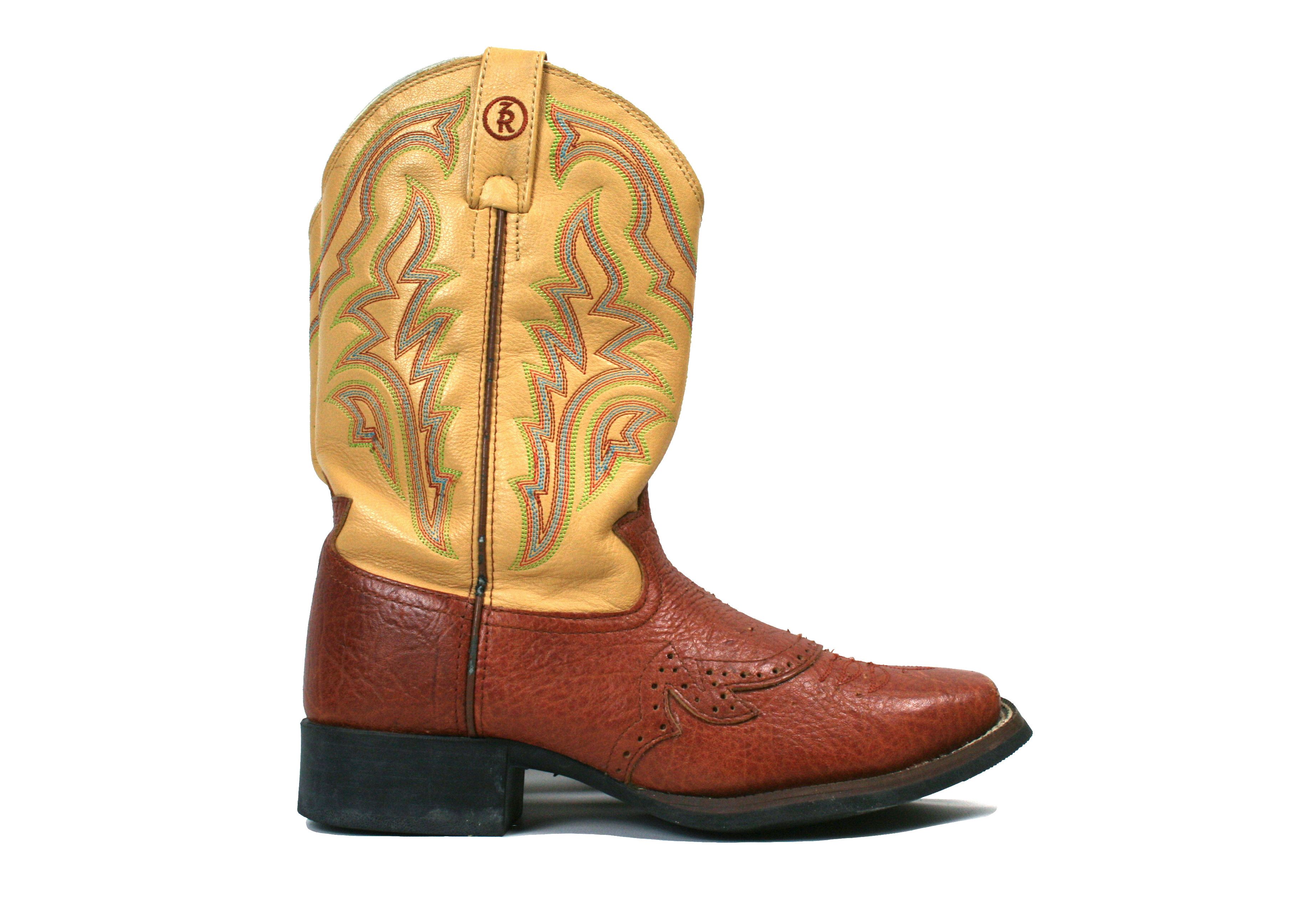 Tony Lama Cowboy Leather Square Toe Boots Size US 7.5 / EU 40-41 - 3 Thumbnail