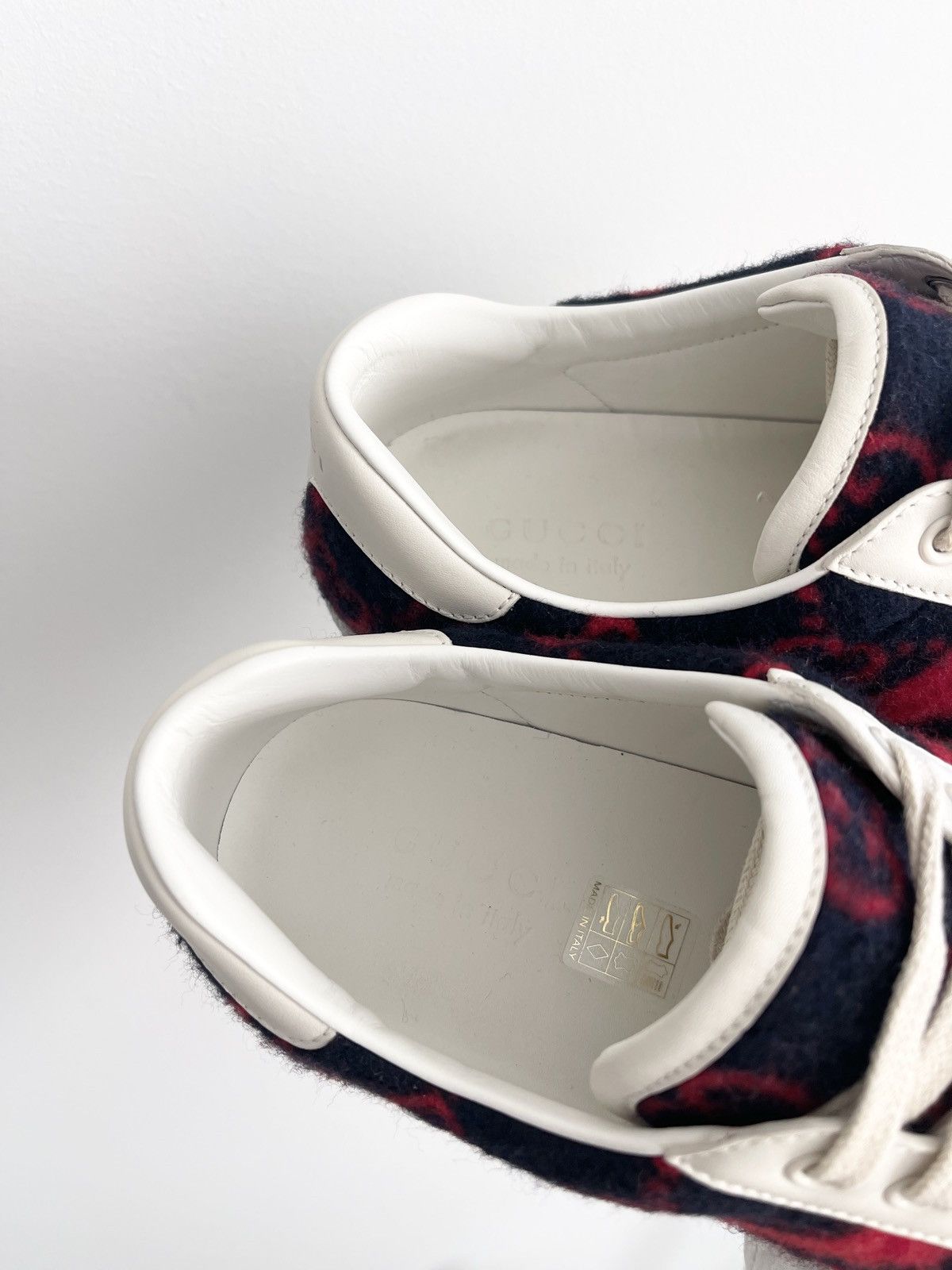 Gucci STEAL! Gucci Ace GG Wool 'Black Red' Sneakers Size US 7.5 / EU 40-41 - 8 Thumbnail