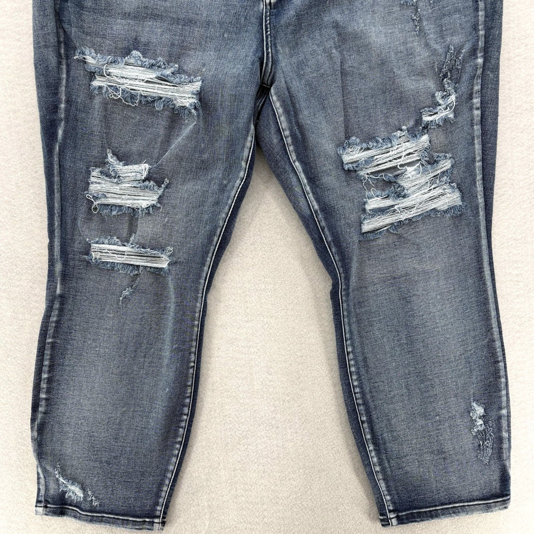 Denime Judy Blue Jeans Womens 24W Blue Boyfriend Fit Distressed Ripped Stretch Denim Jeans Size 42" / US 20 - 3 Thumbnail