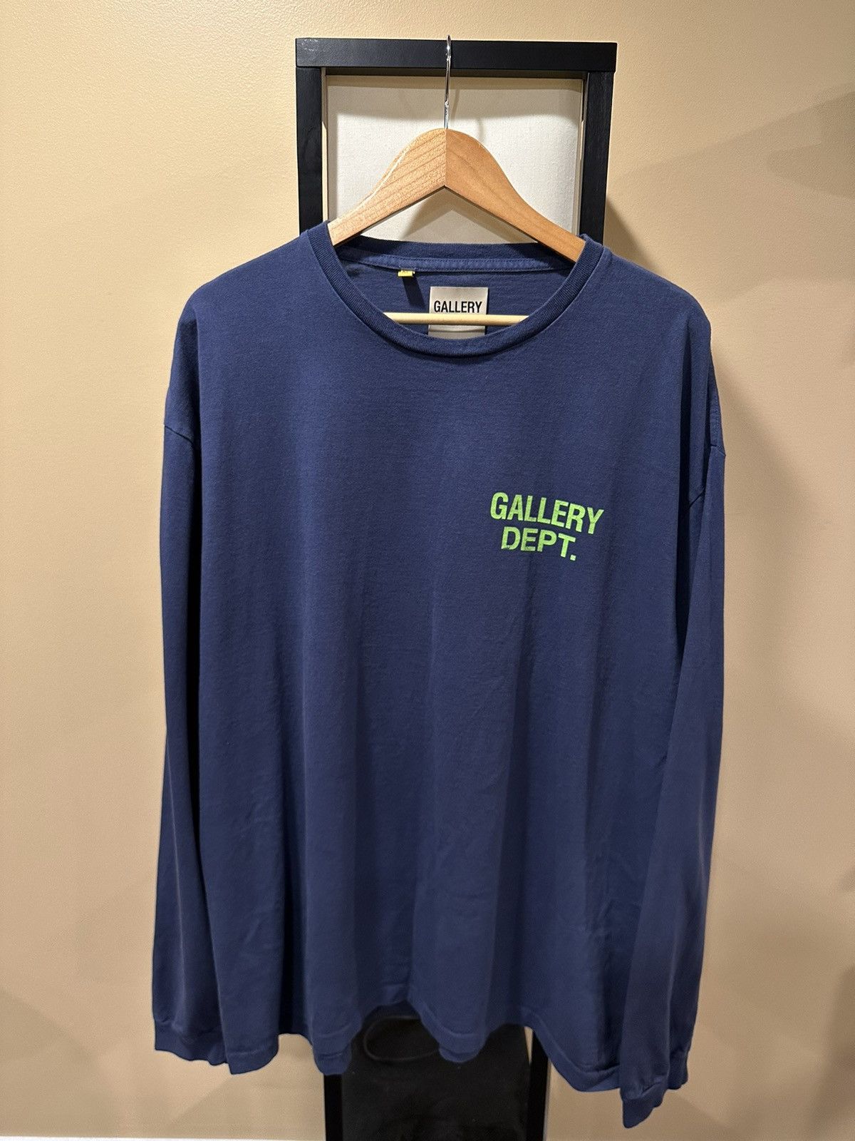 image of Gallery Dept Logo Hollywood Long Sleeve Navy/green Tee, Men's (Size 2XL)