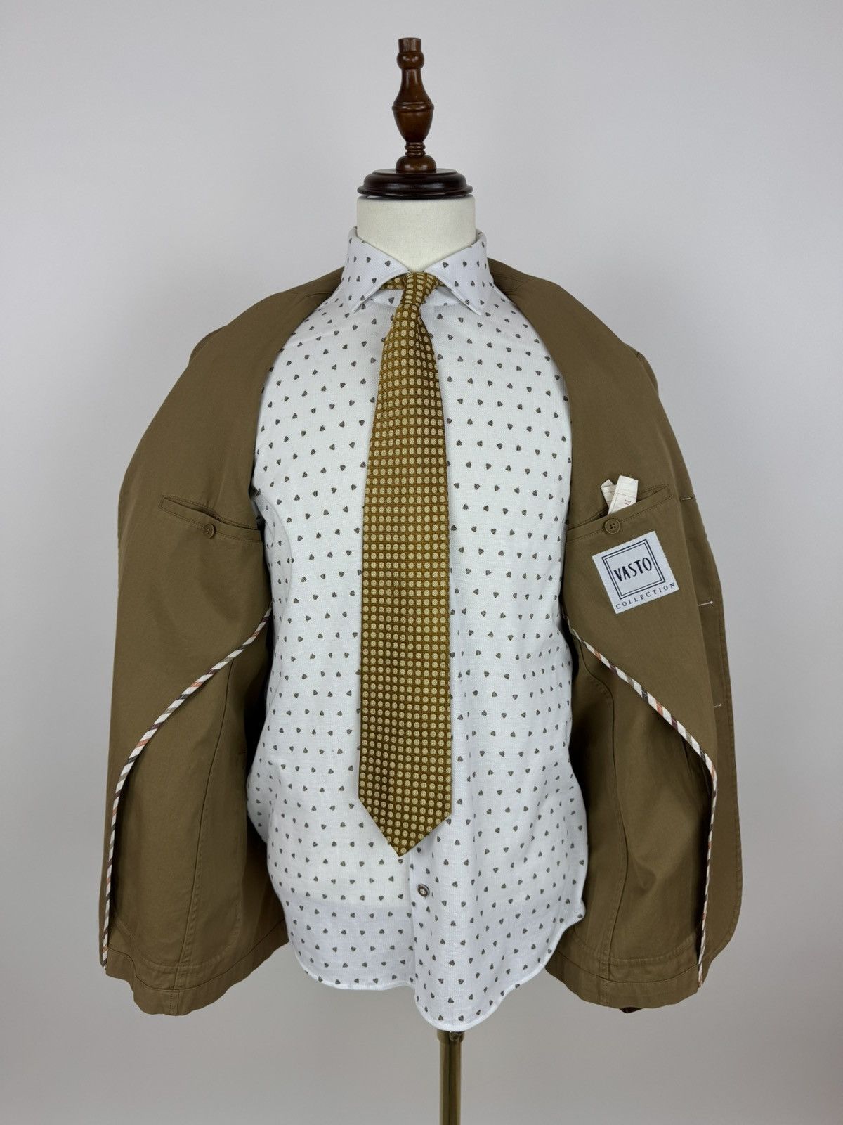 Other VASTO unlined Blazer cotton beige camel sports jacket sz 50 Size 42R - 8 Thumbnail