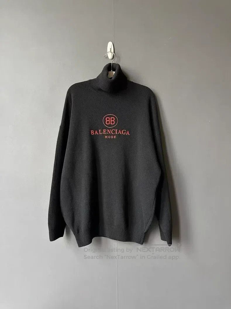 Balenciaga High Neck BB Cashmere Knitwear