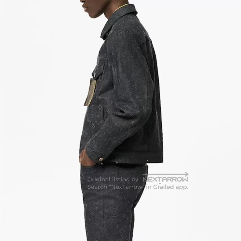 Louis Vuitton Louis Vuitton Gray dark print printed denim jacket Size US L / EU 52-54 / 3 - 9 Thumbnail
