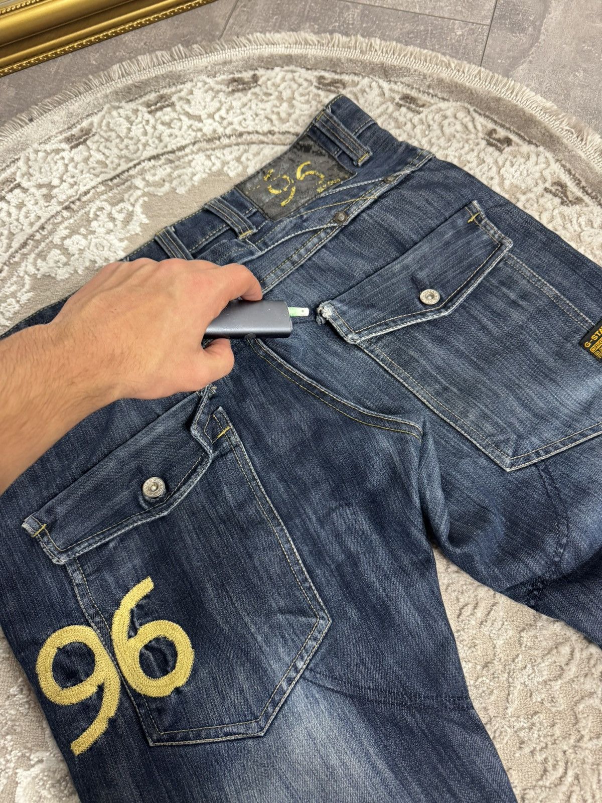 G-Star CRAZY AVANTGARDE G STAR RAW DENIM WASHED JAPAN JEANS Y2K Size US 34 / EU 50 - 8 Thumbnail