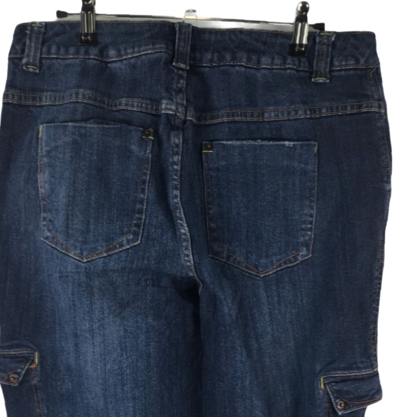 Vintage VINTAGE? No. Veezia Cropped Jeans Denim Blue 32x23.5 Size 14 Women High Rise Regular Cropped 23.5 in 98% Cotton 2% Spandex Womens Size 36" / US 14 / IT 50 - 3 Thumbnail