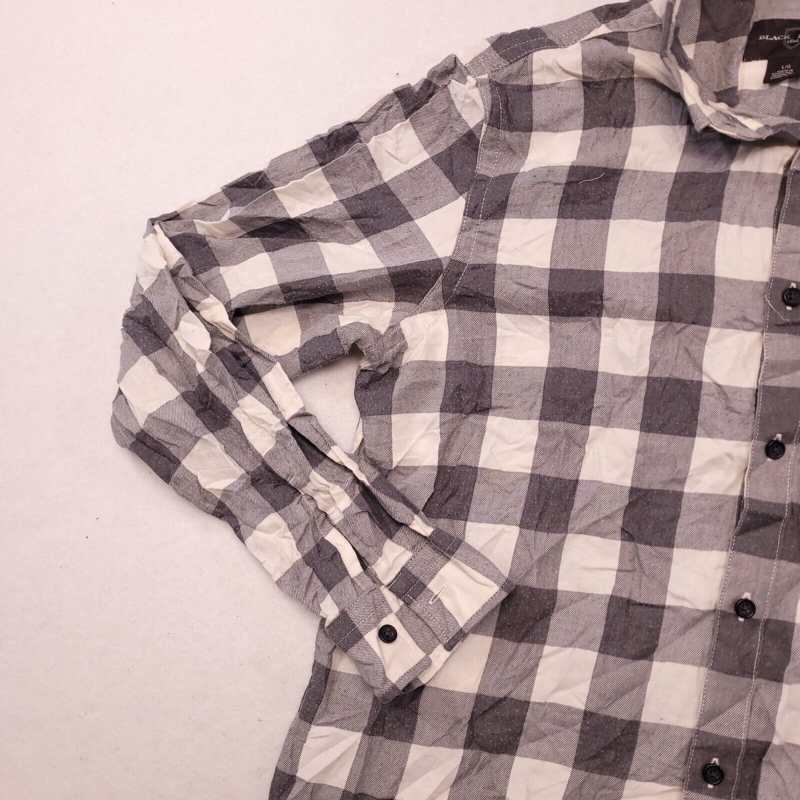 Black Brown 1826 Black Brown 1826 Gingham Flannel Shirt Mens Size Large Gray Size US L / EU 52-54 / 3 - 5 Thumbnail