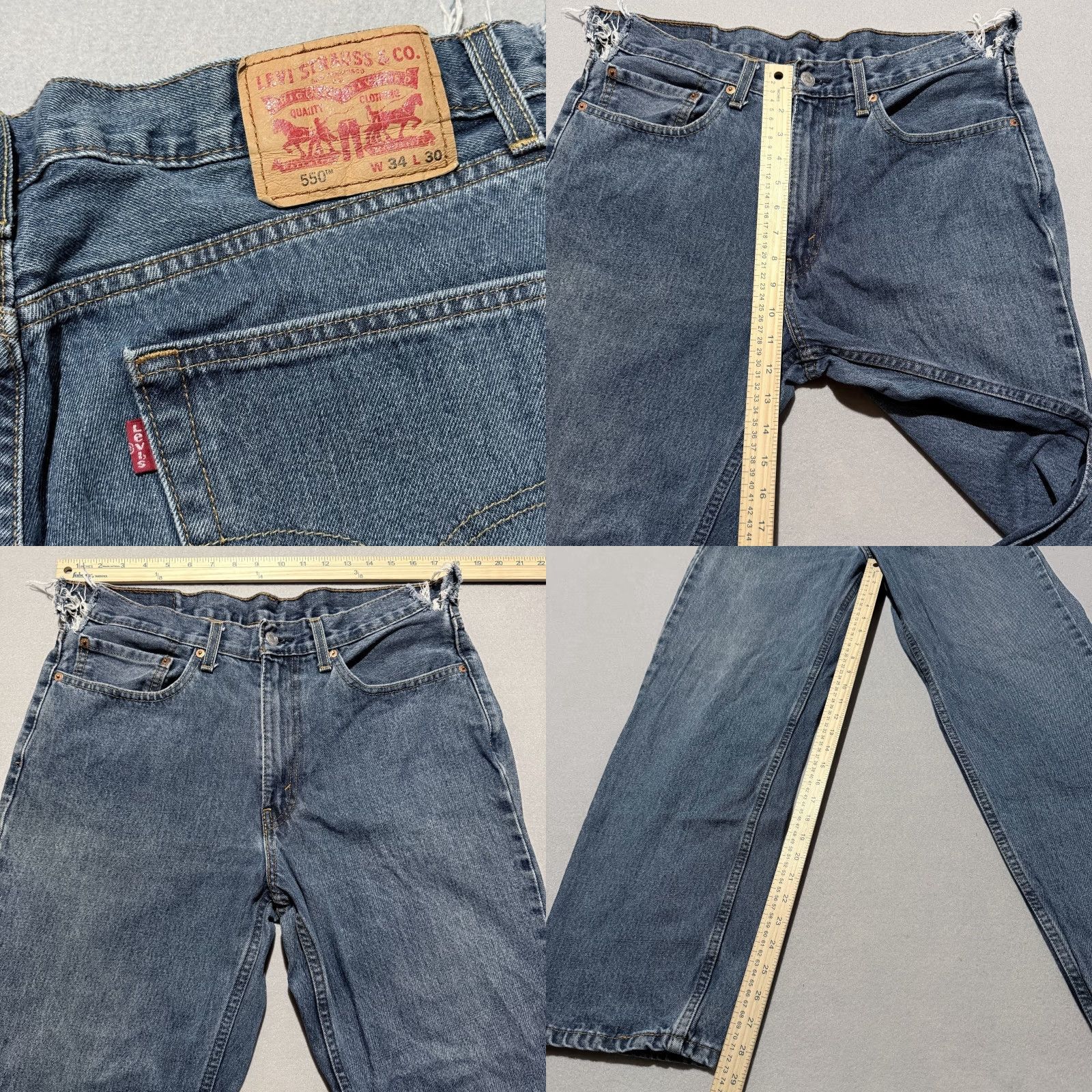 Levi's Levi's Jeans Men Blue Denim Mid Rise Straight Zip Fly - 34x30 550 Size US 34 / EU 50 - 9 Thumbnail