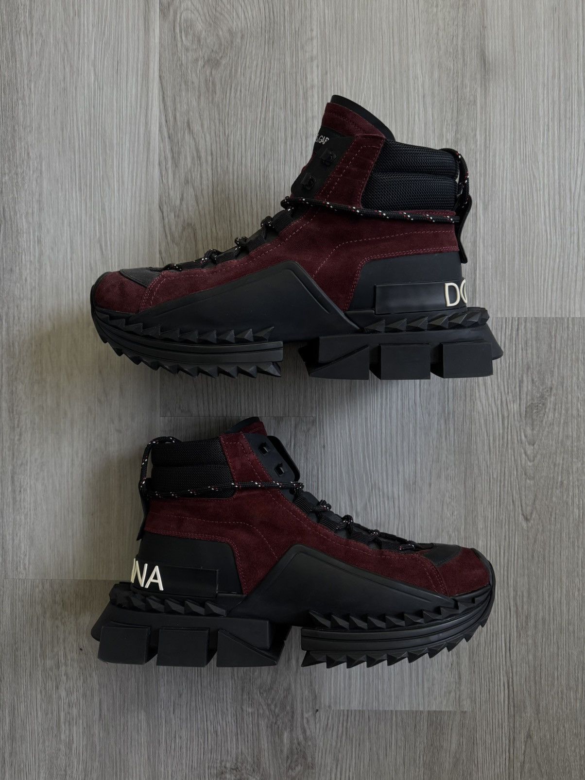 Dolce Gabbana Super King Sneaker Boot Maroon