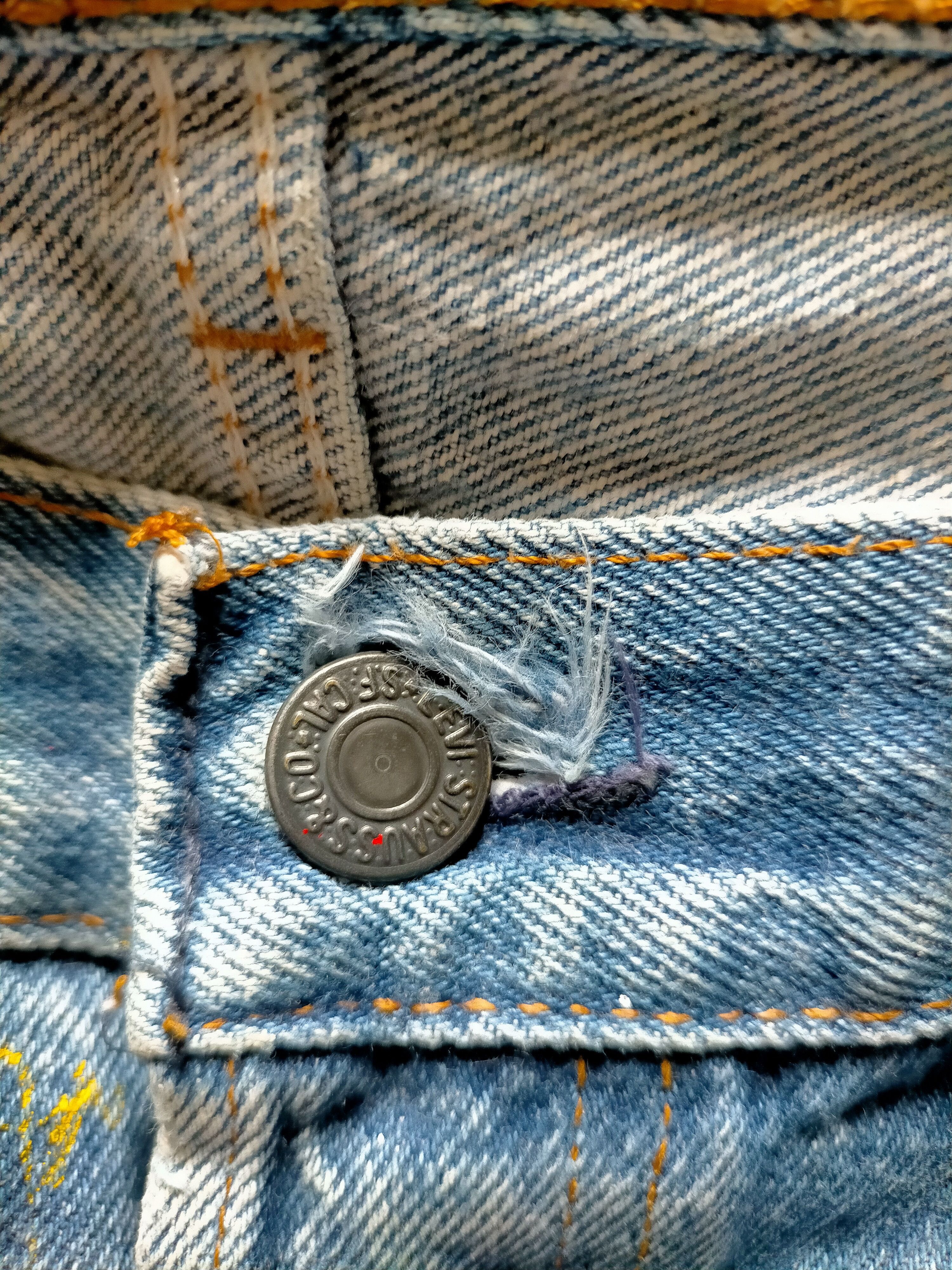 Levi's Vintage 80s Levis 501 usa Painted Denim Jeans Size US 33 - 16 Thumbnail