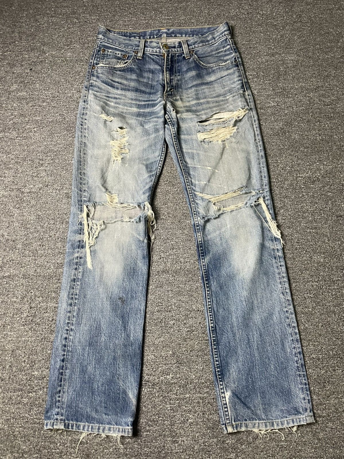 Levi's × Vintage LEVIS Distressed Denim Ripped Jeans (83) Size US 30 / EU 46 - 1 Thumbnail