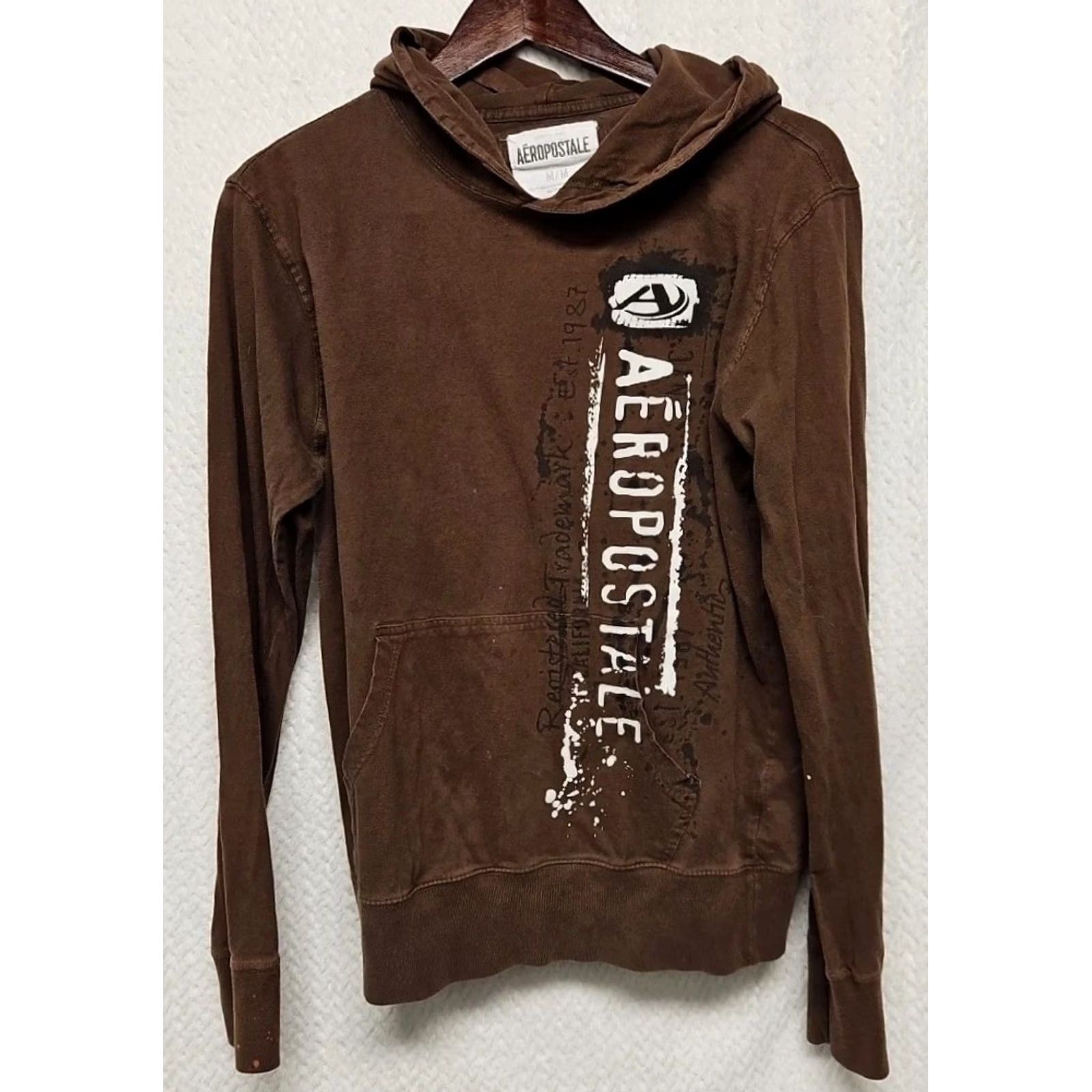 Aeropostale Y2K Aeropostale Brown Logo Hoodie Men’s M Sweatshirt Pullover Graphic Casual All Seasons Logo Accents Size US M / EU 48-50 / 2 - 2 Thumbnail