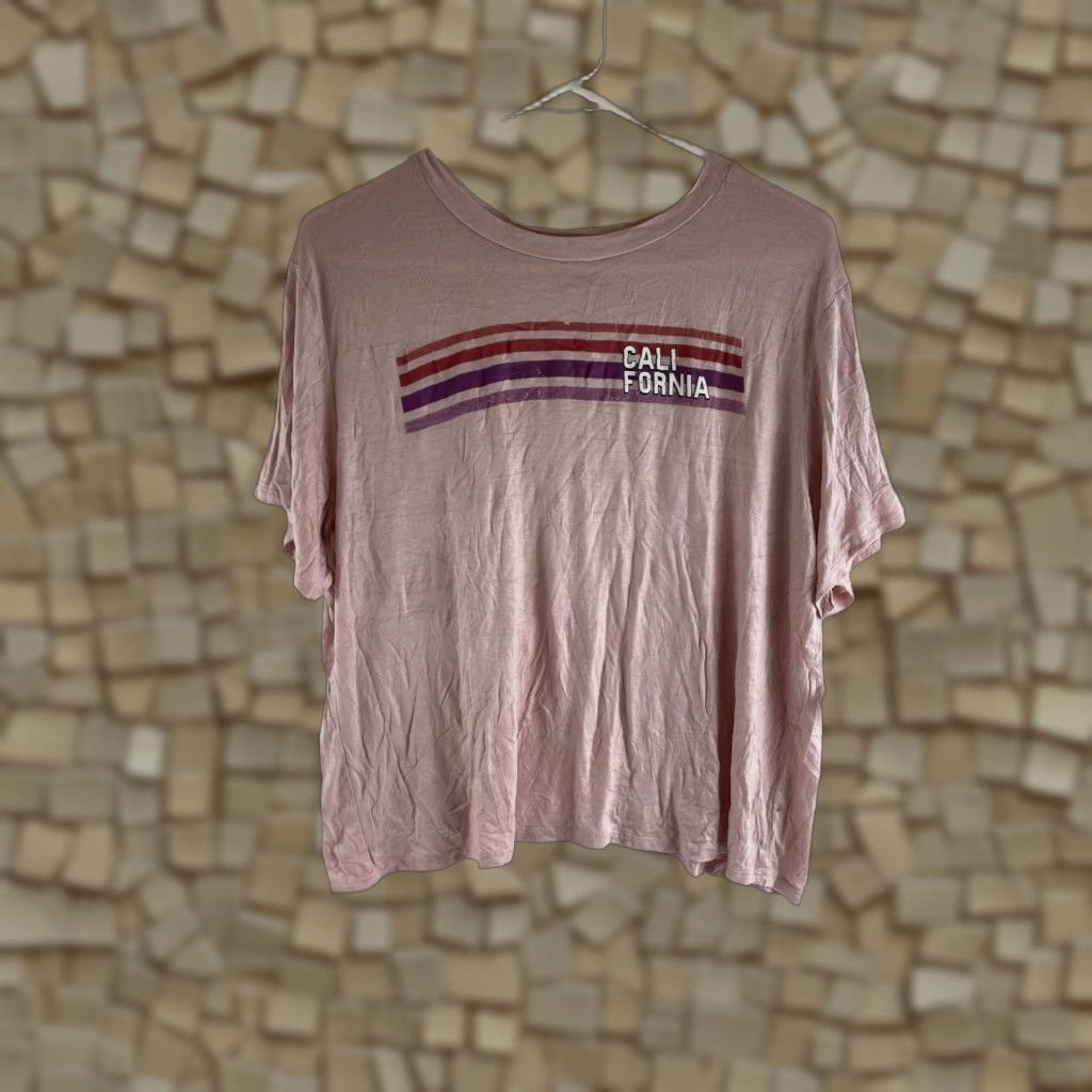 Vintage Stunner California T-Shirt Women's XL Pink Wrap Back Short Sleeve NWT Size XL / US 12-14 / IT 48-50 - 1 Thumbnail