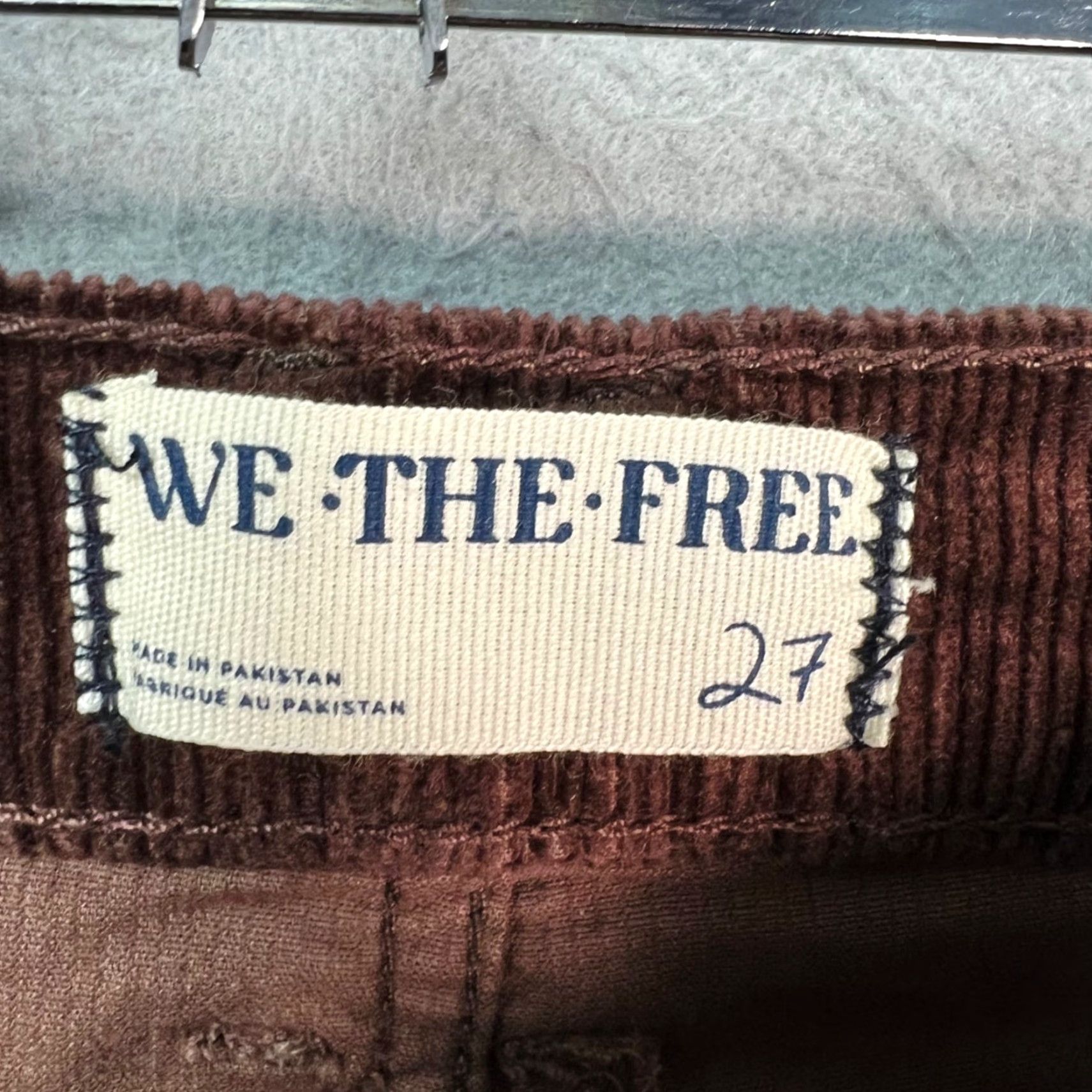 Free People Free People Womens 27 Corduroy Risk Taker High Rise Straight Leg Pants Brown NEW Size 27" / US 4 / IT 40 - 3 Thumbnail