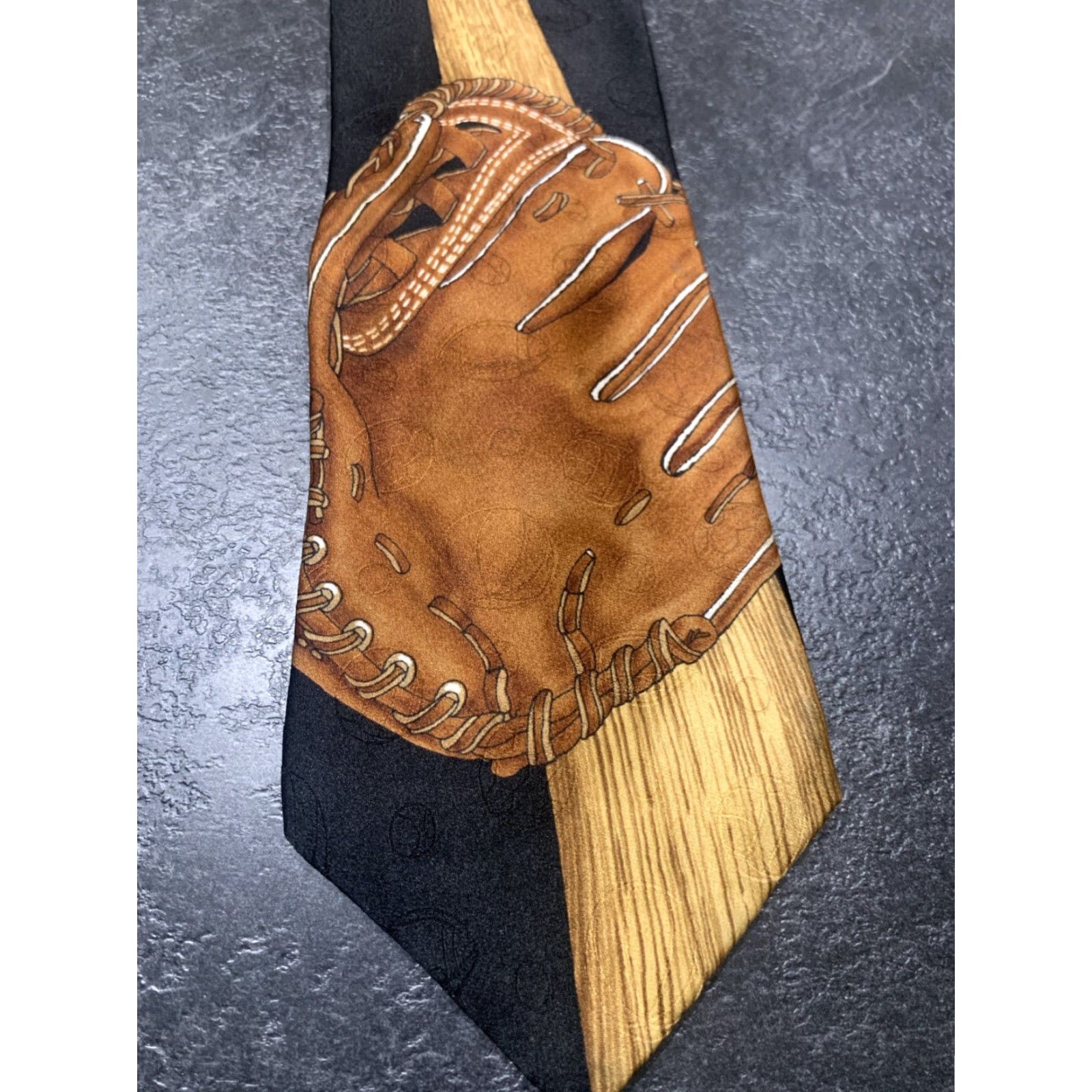 Maserati Serati Silk Tie Baseball Glove Multicolor Men's Neckwear Size ONE SIZE - 3 Thumbnail