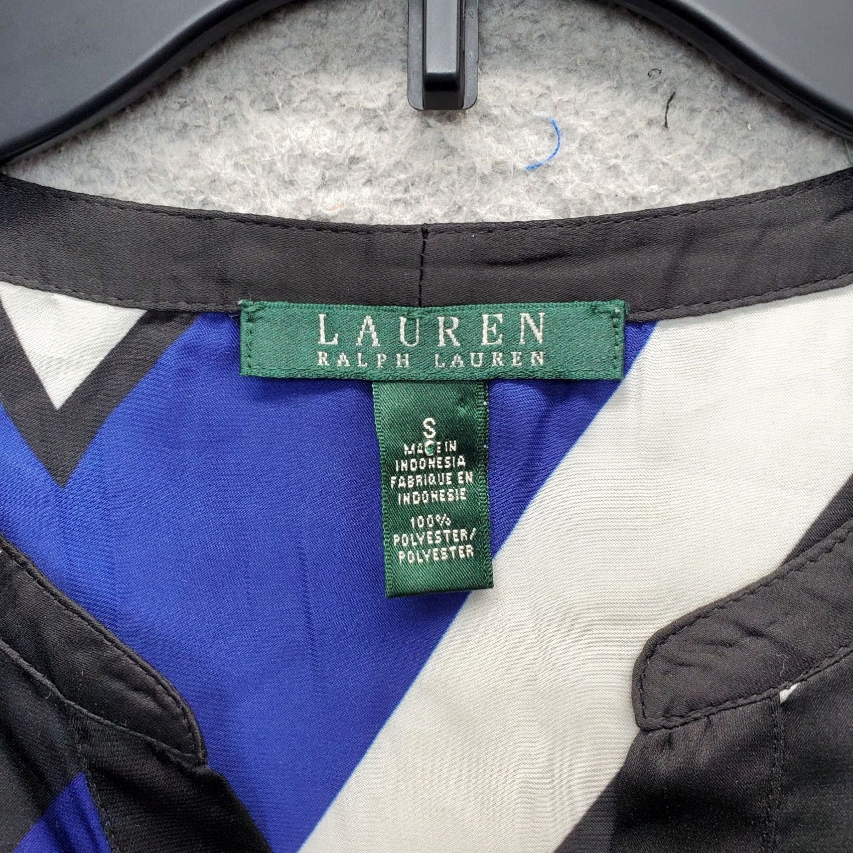 Ralph Lauren Lauren Ralph Lauren Blouse Womens S Multicolor Chevron Print Sheer V-Neck Size S / US 4 / IT 40 - 7 Thumbnail
