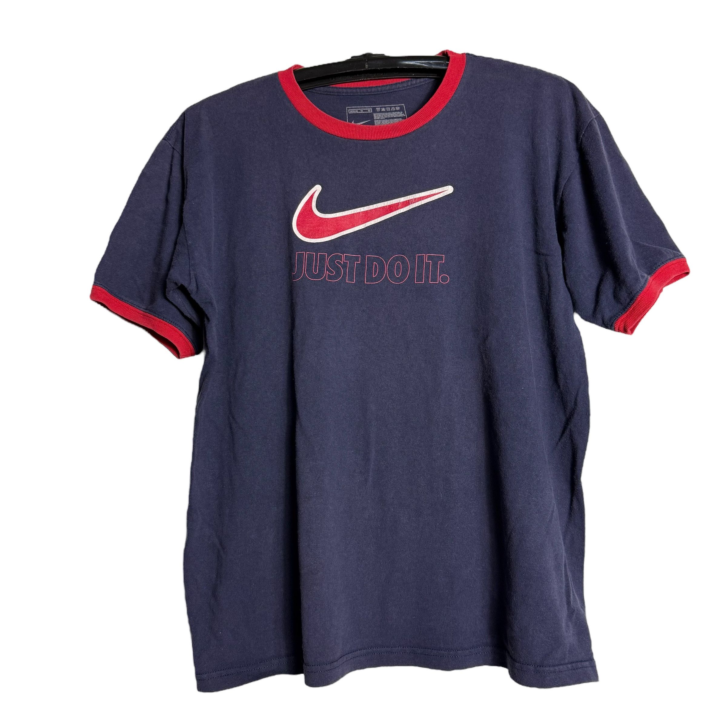 Nike 🔥RARE🔥Vintage Nike Swoosh Spell Out Ringer T-shirt Size US M / EU 48-50 / 2 - 1 Thumbnail