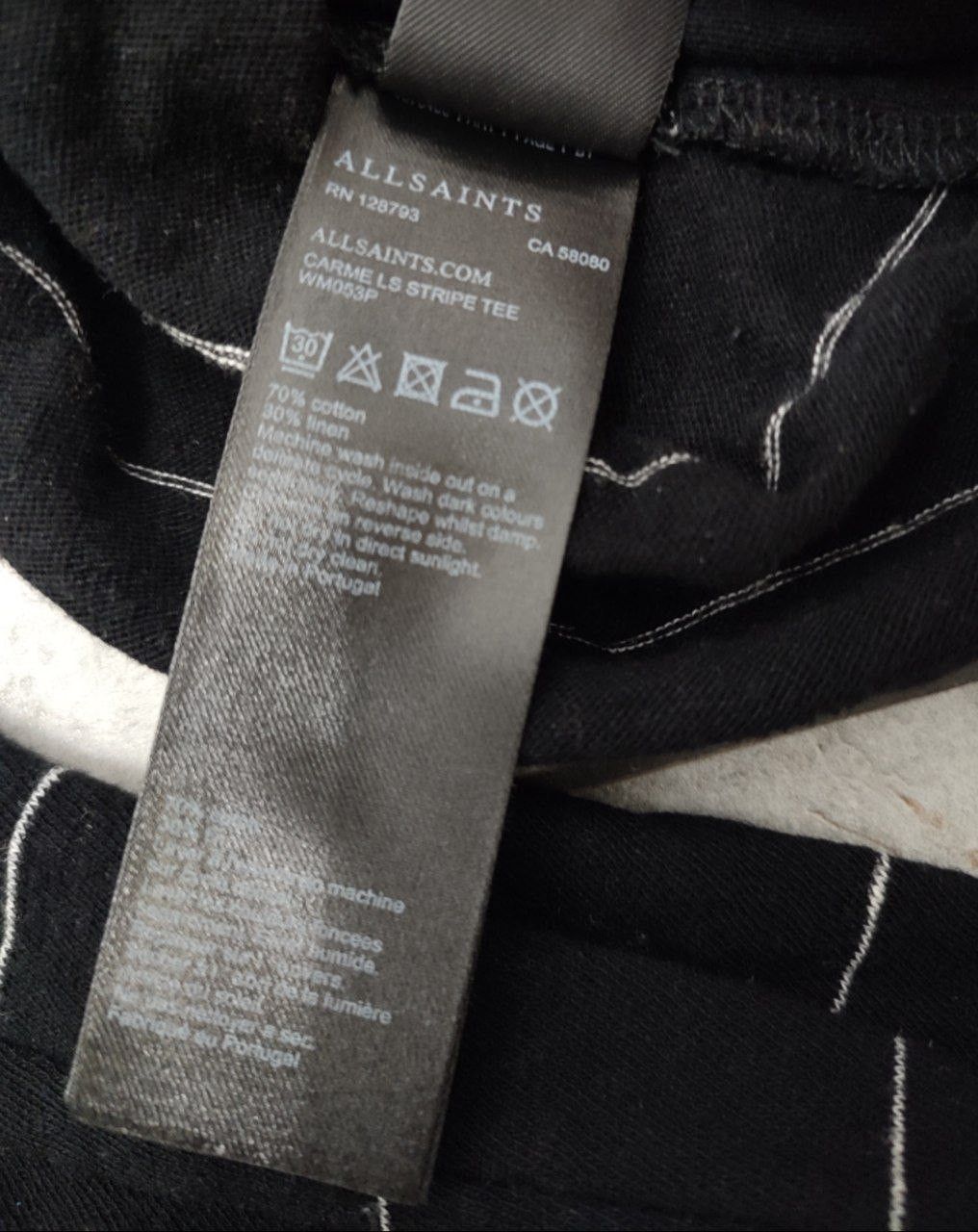 Allsaints AllSaints top black White Striped Twist Crop T-Shirt Size M / US 6-8 / IT 42-44 - 12 Thumbnail
