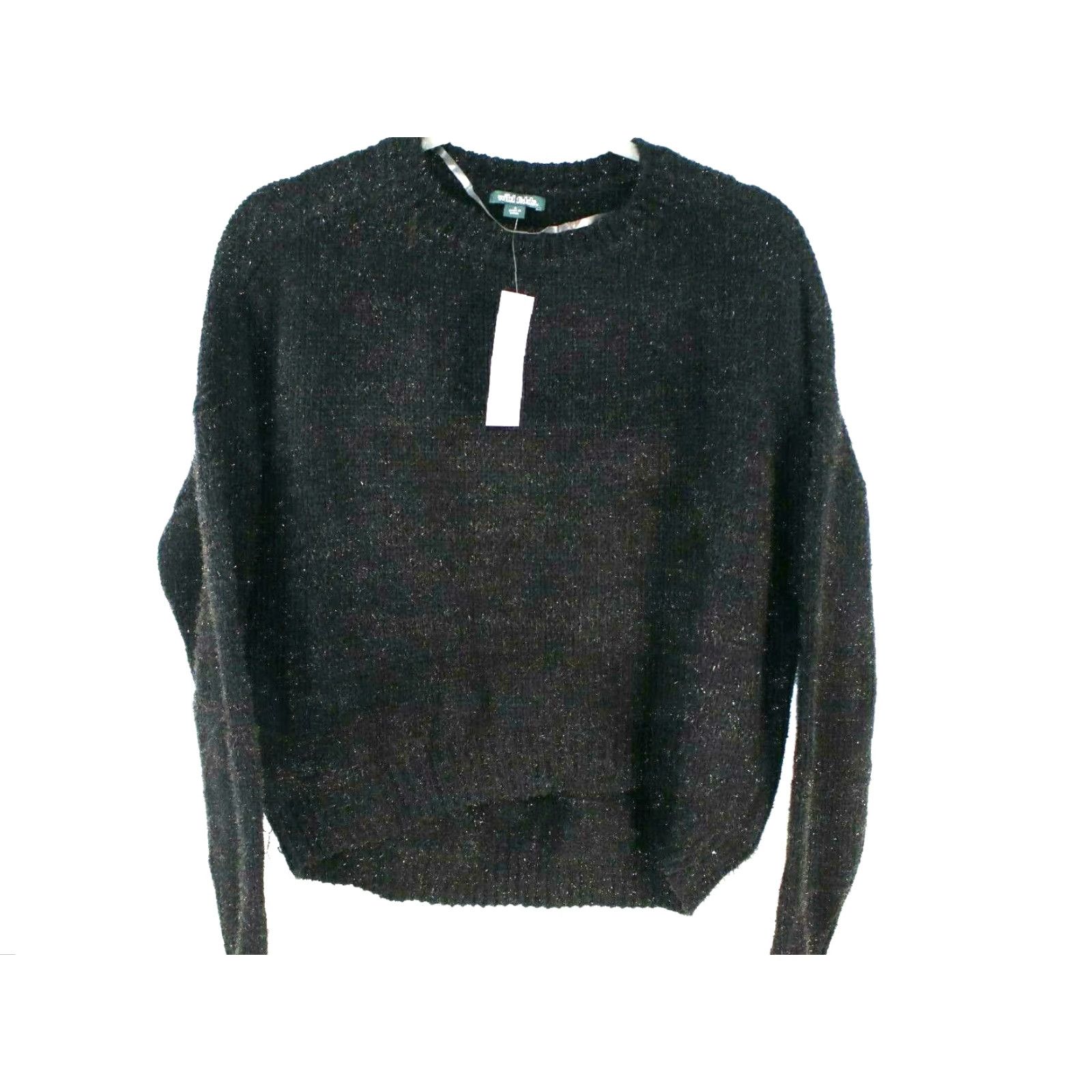 Vintage Wild Fable Sparkly Ultra Soft Sweater Women's SZ S Long Sleeve Pullover Black Size S / US 4 / IT 40 - 2 Thumbnail